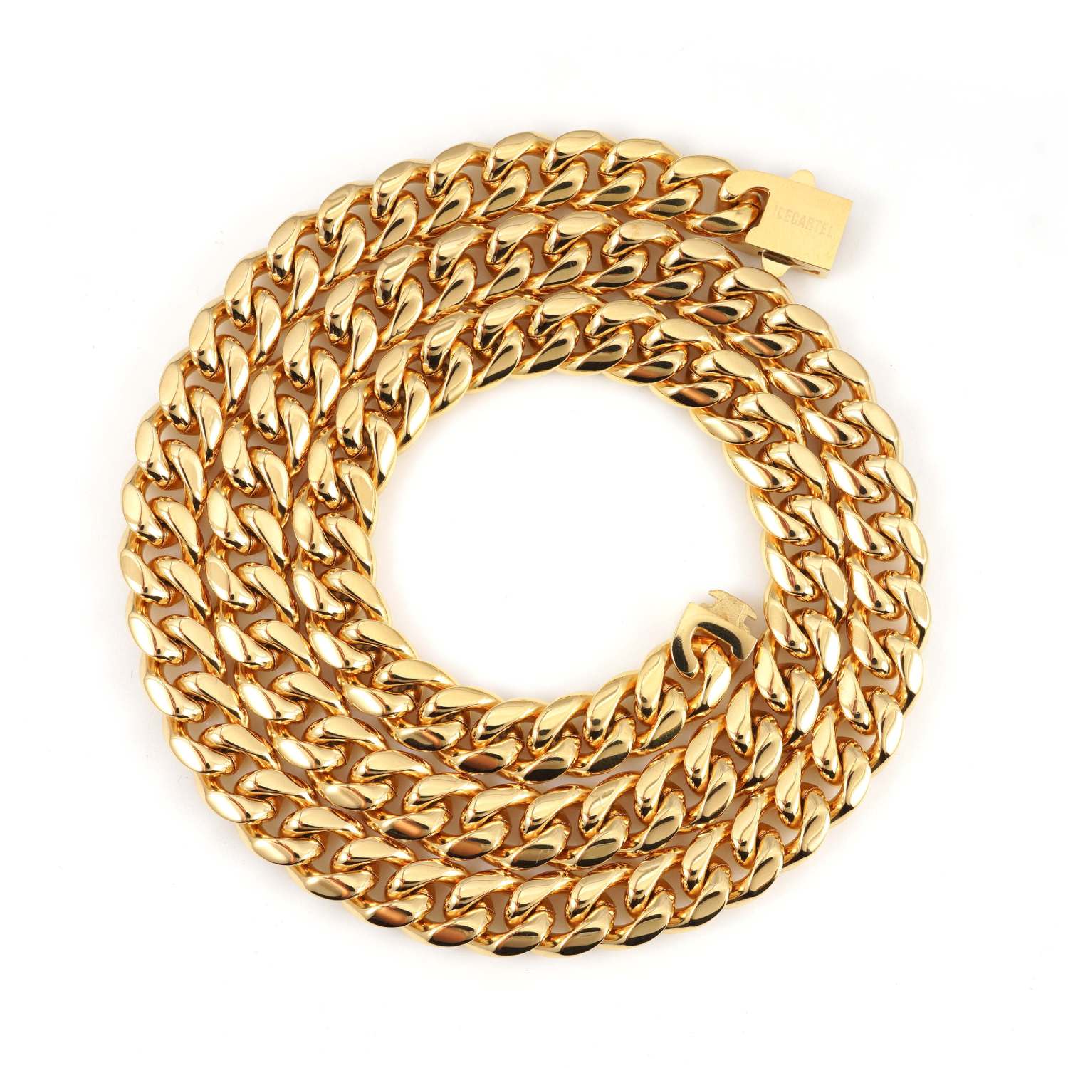 10MM Cuban Link Chain and Bracelet Bundle 14K Gold - Image 4