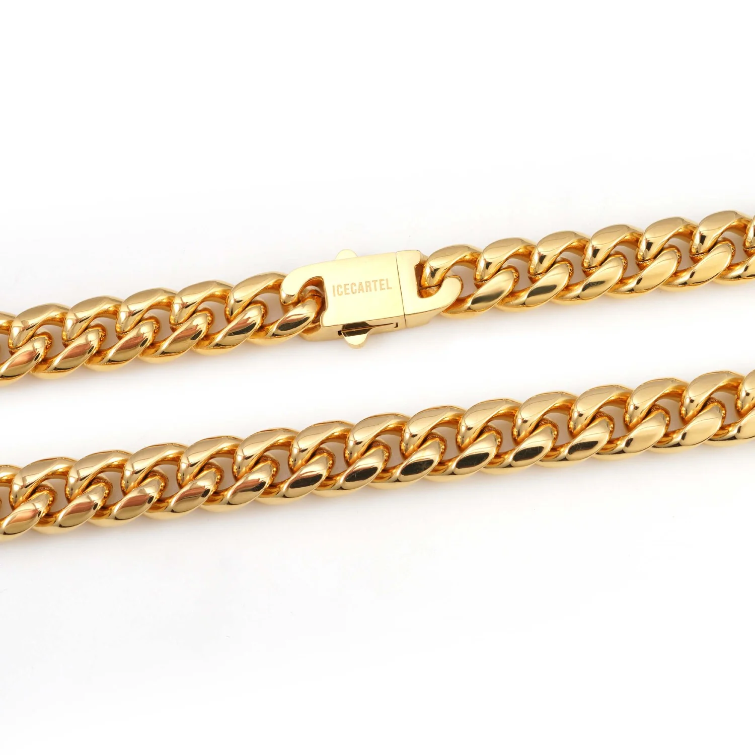 10MM Cuban Link Chain and Bracelet Bundle 14K Gold - Image 5