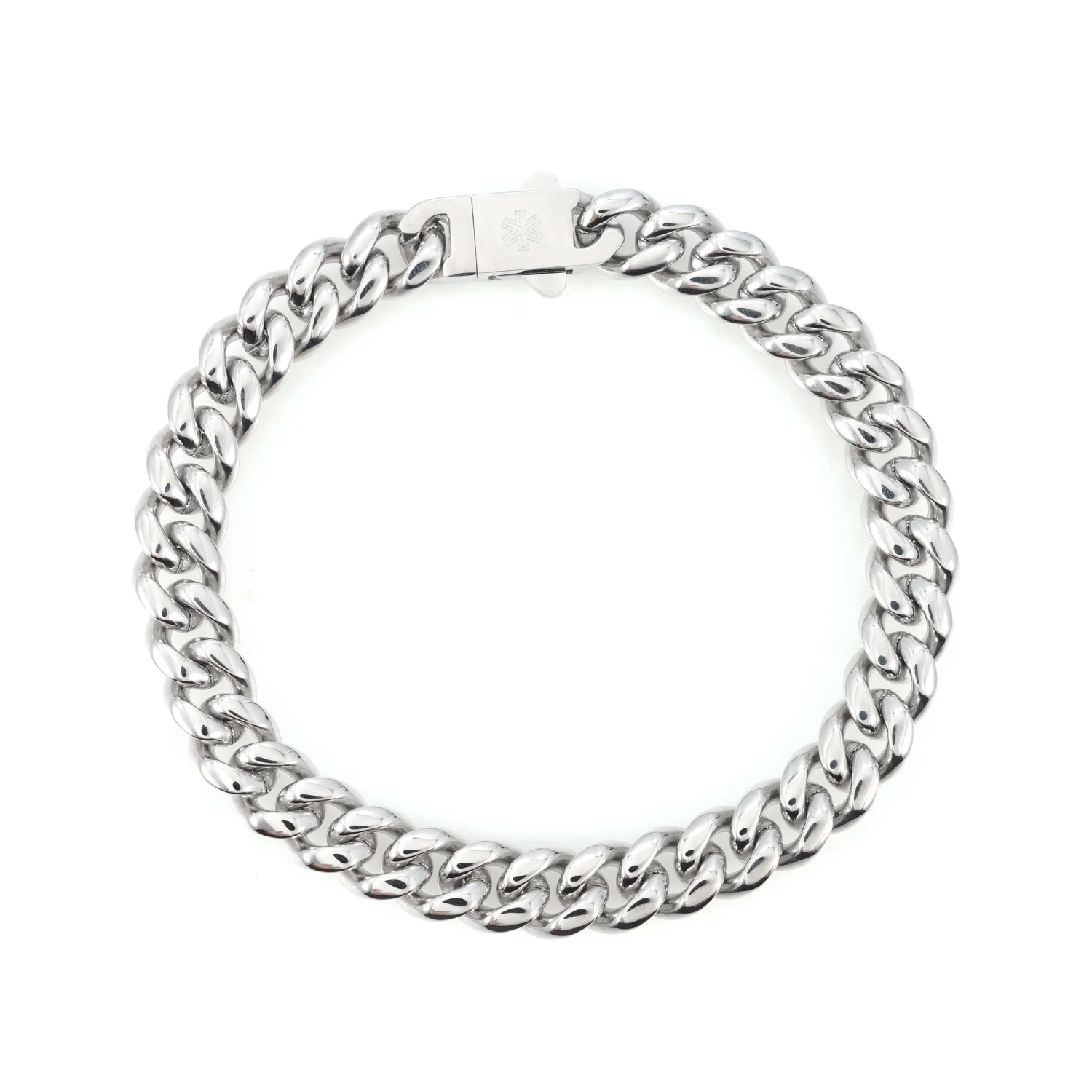 10MM Cuban Link Chain and Bracelet Bundle Silver - Image 6