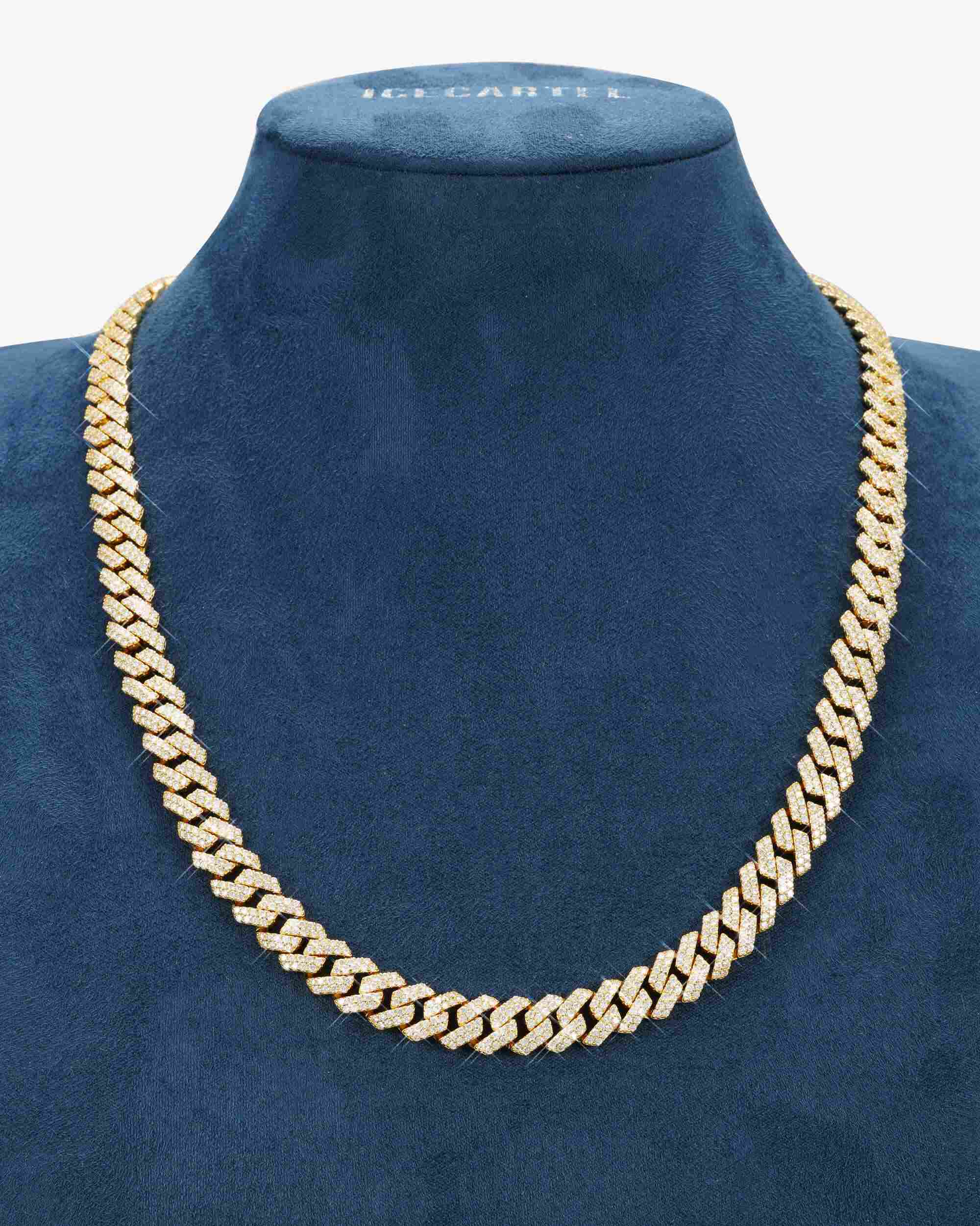 10MM Moissanite Prong Cuban Link Chain 14K Gold - Image 10
