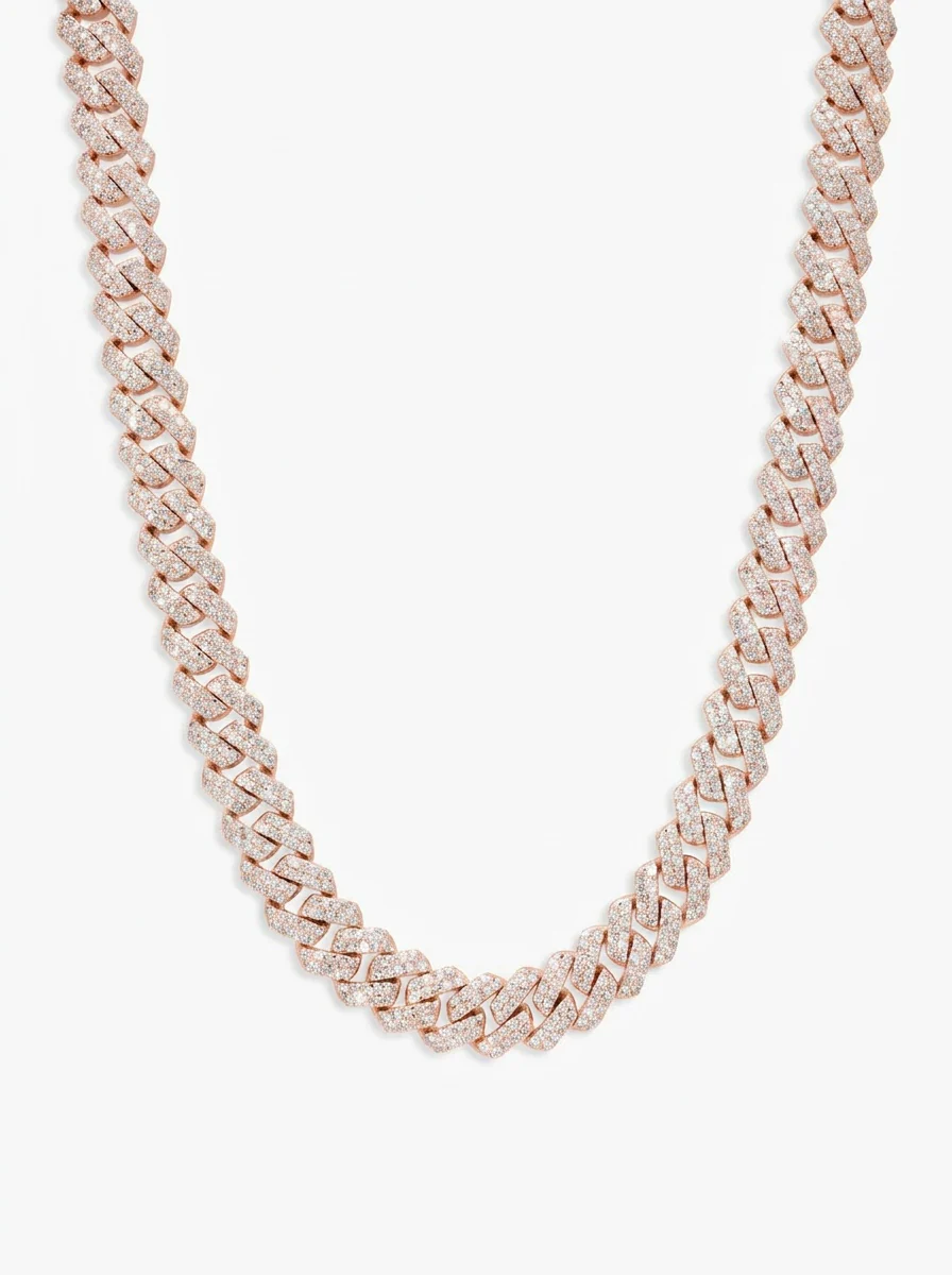 10MM Moissanite Prong Cuban Link Chain 14K Gold - Image 15