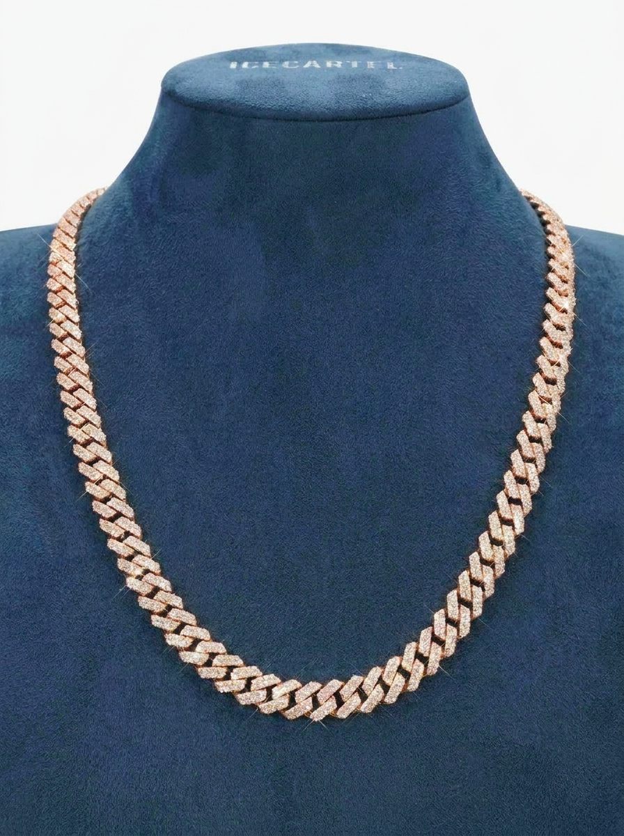 10MM Moissanite Prong Cuban Link Chain 14K Gold - Image 20