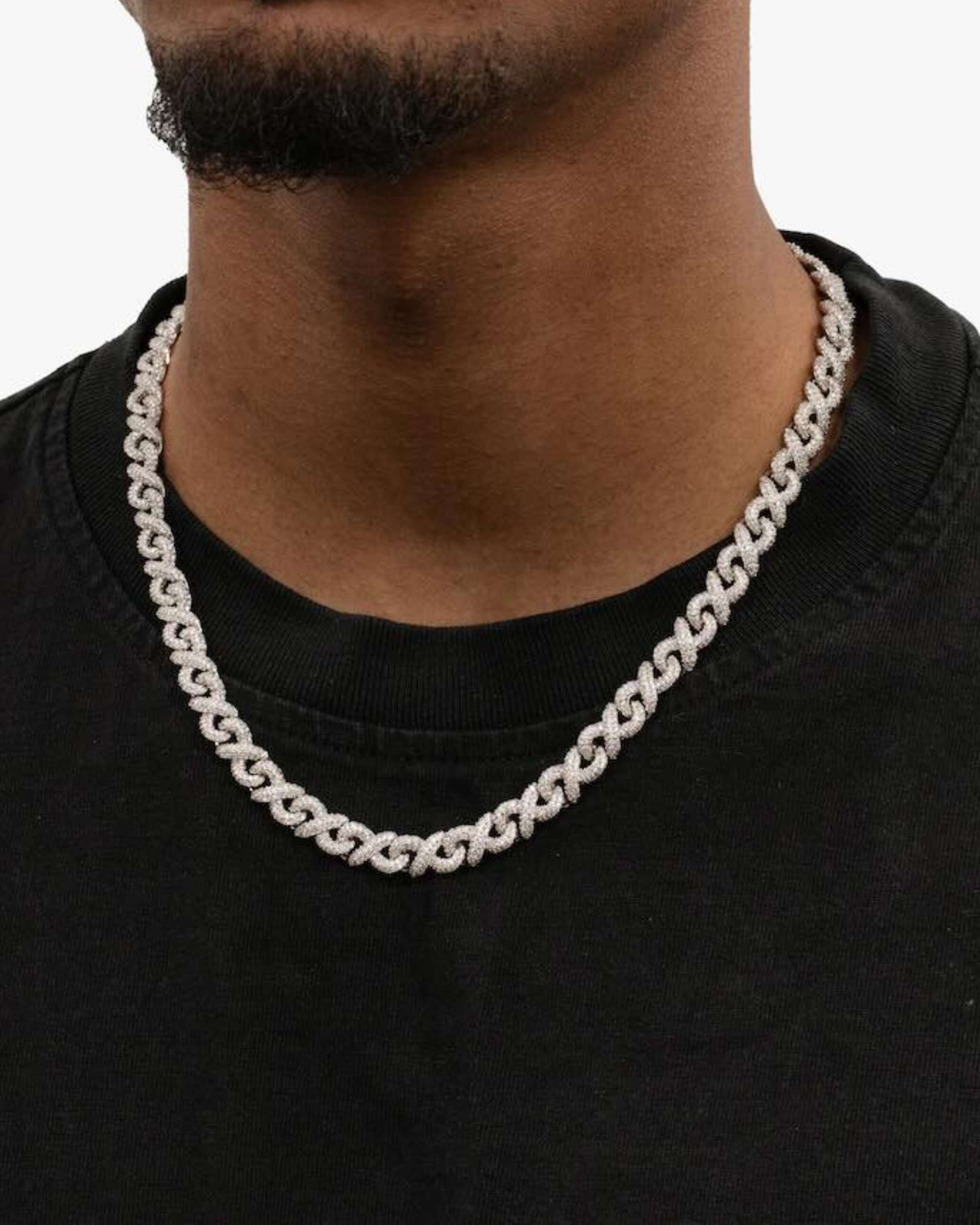 10MM Moissanite Infinity Link Chain 14K Gold - Image 3