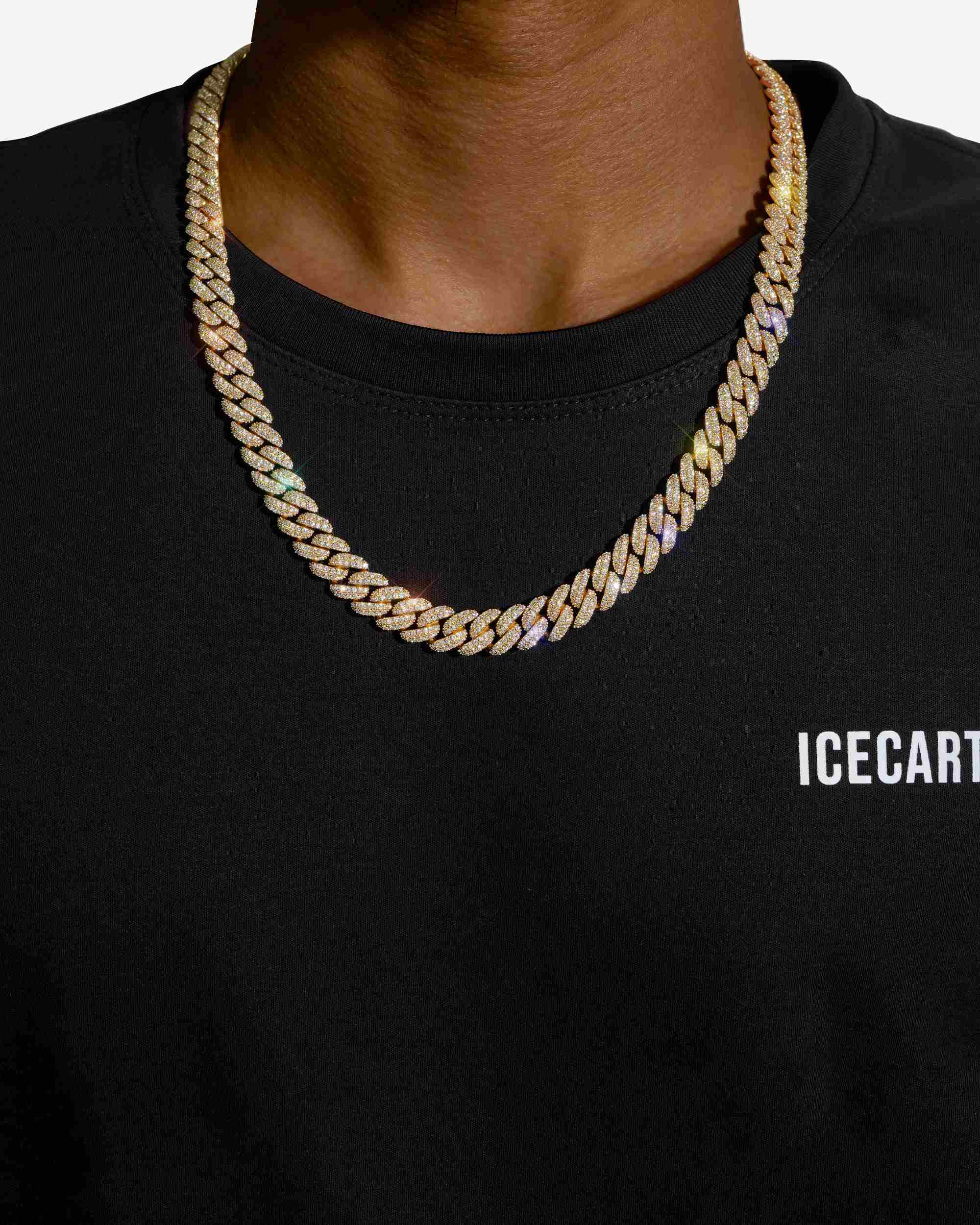 10MM Moissanite Prong Miami Cuban Link Chain 14K Gold - Image 4
