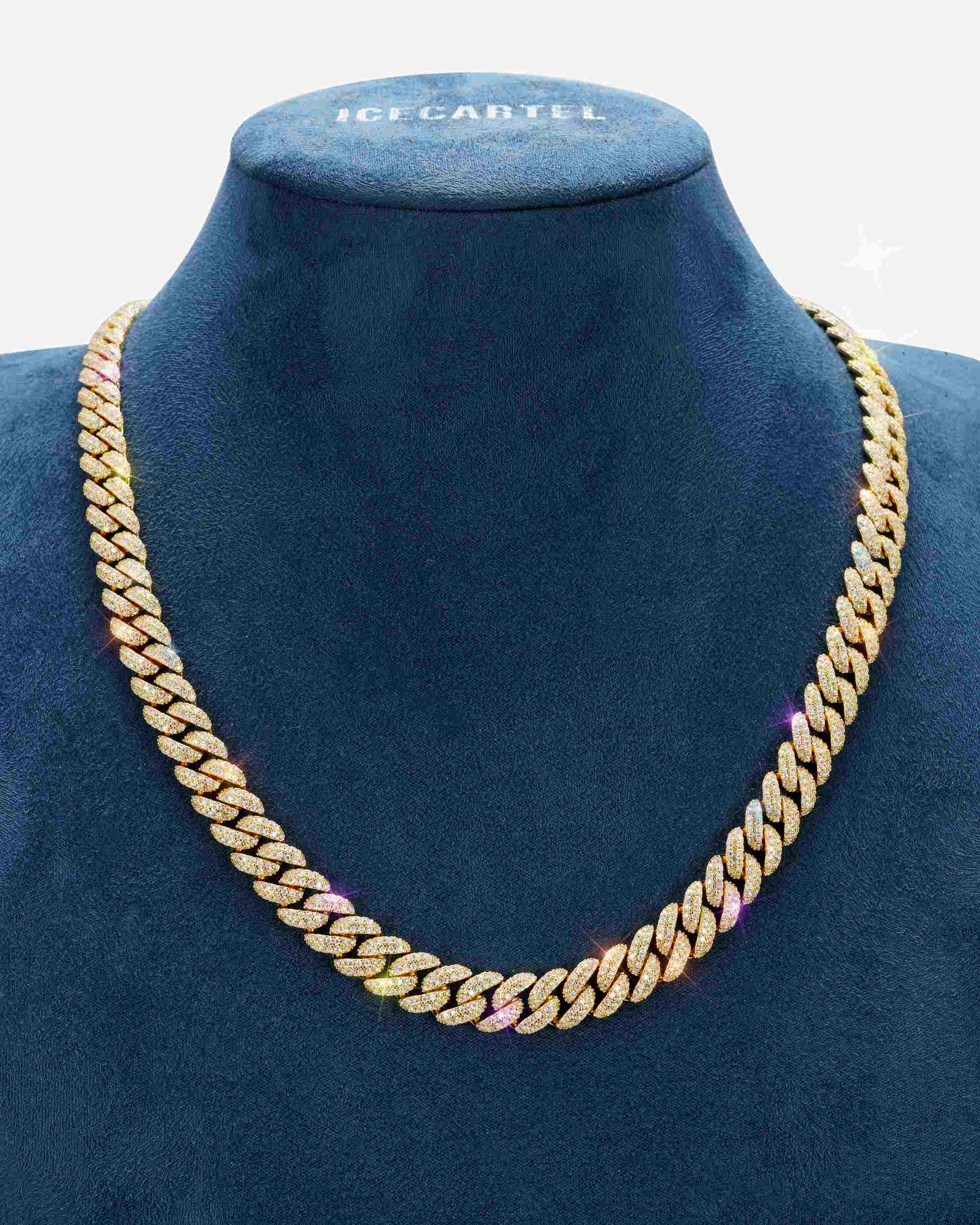 10MM Moissanite Prong Miami Cuban Link Chain 14K Gold - Image 6