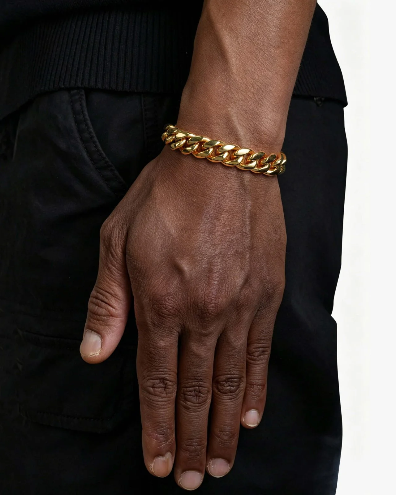 12MM Cuban Link Bracelet 14K Gold - Image 2