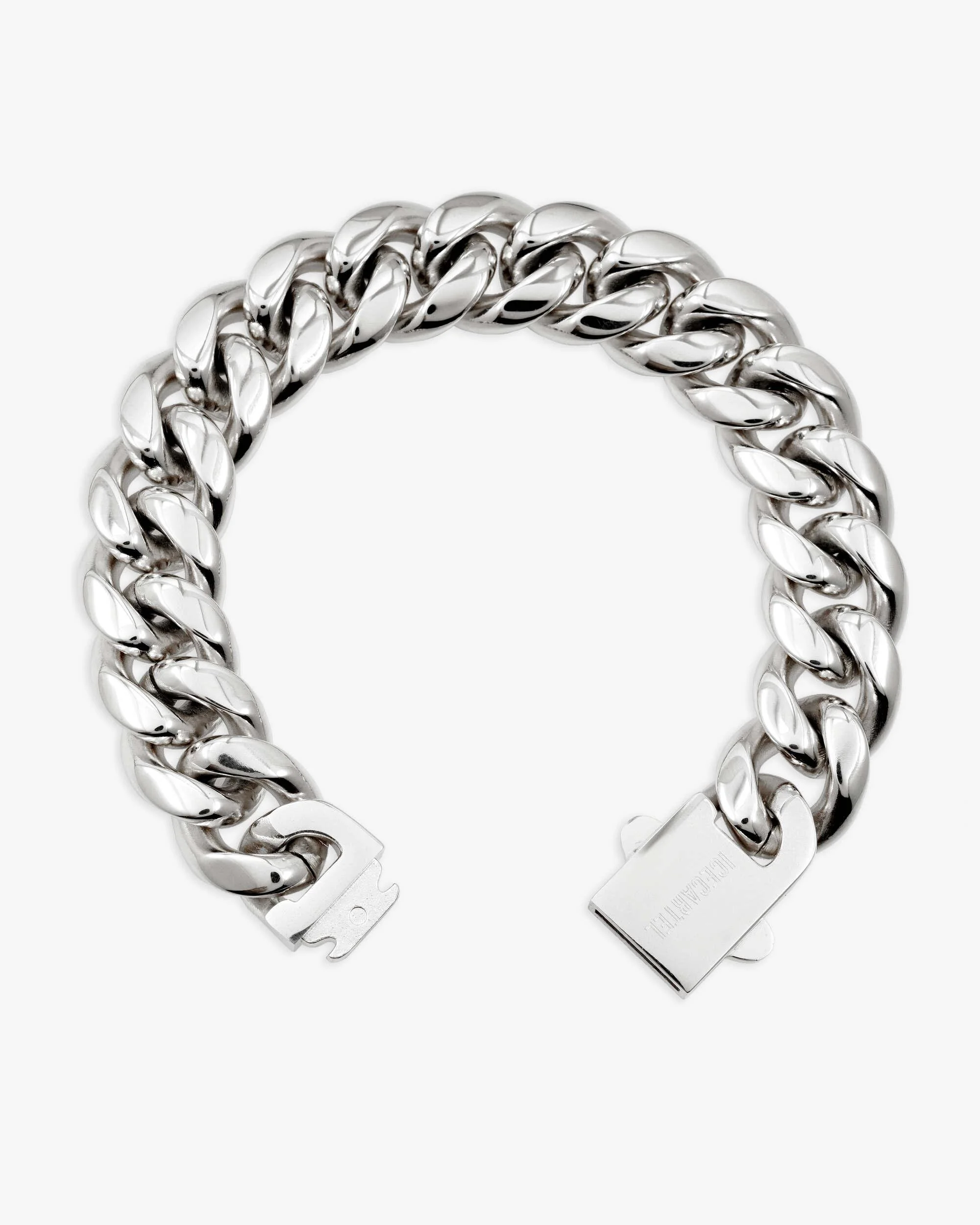 14MM Cuban Link Bracelet Silver - Image 3