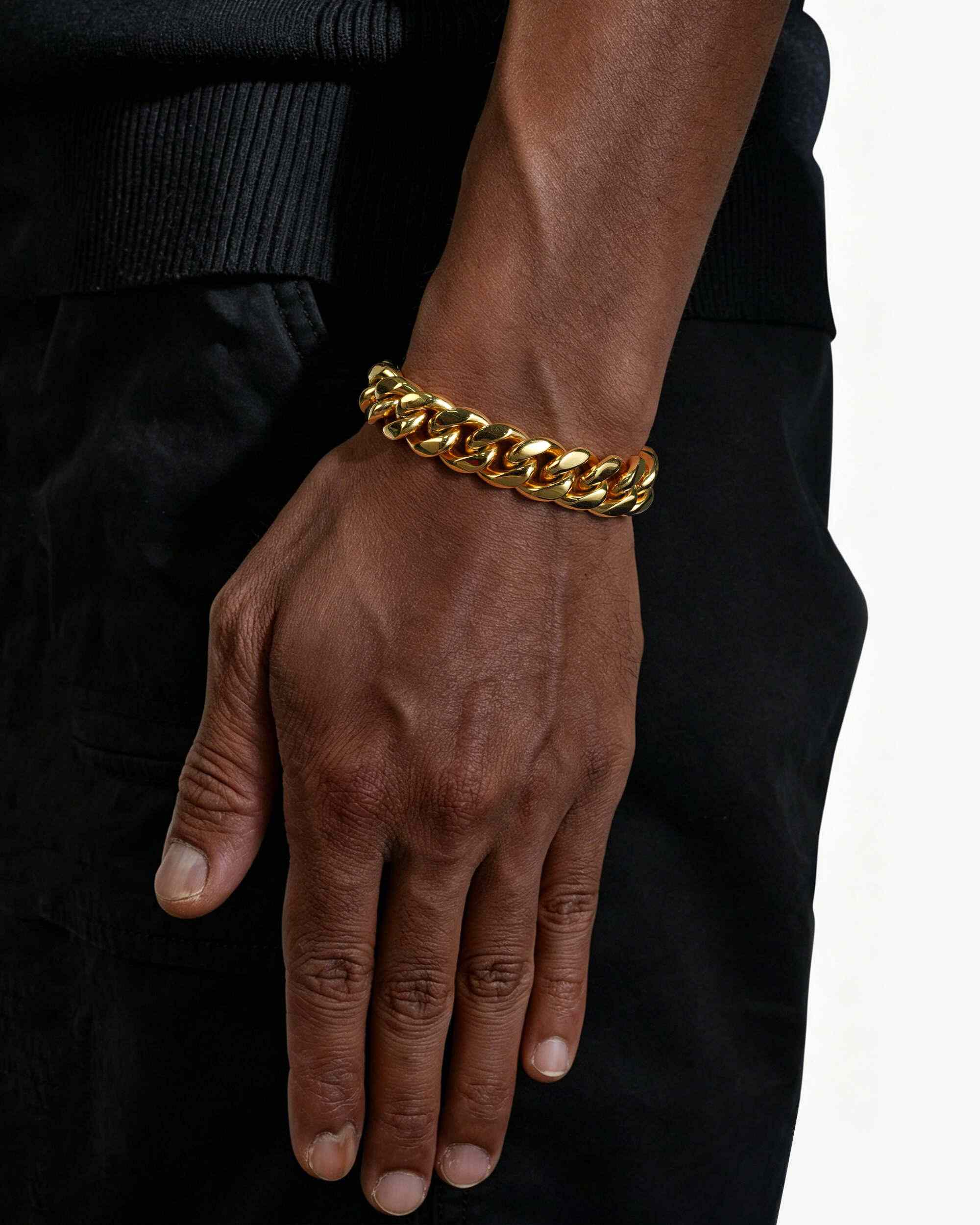 14MM Cuban Link Bracelet 14K Gold - Image 2
