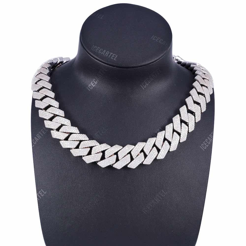 18MM 4-Row Diamond Cuban Chain 14K Solid Gold - Image 2