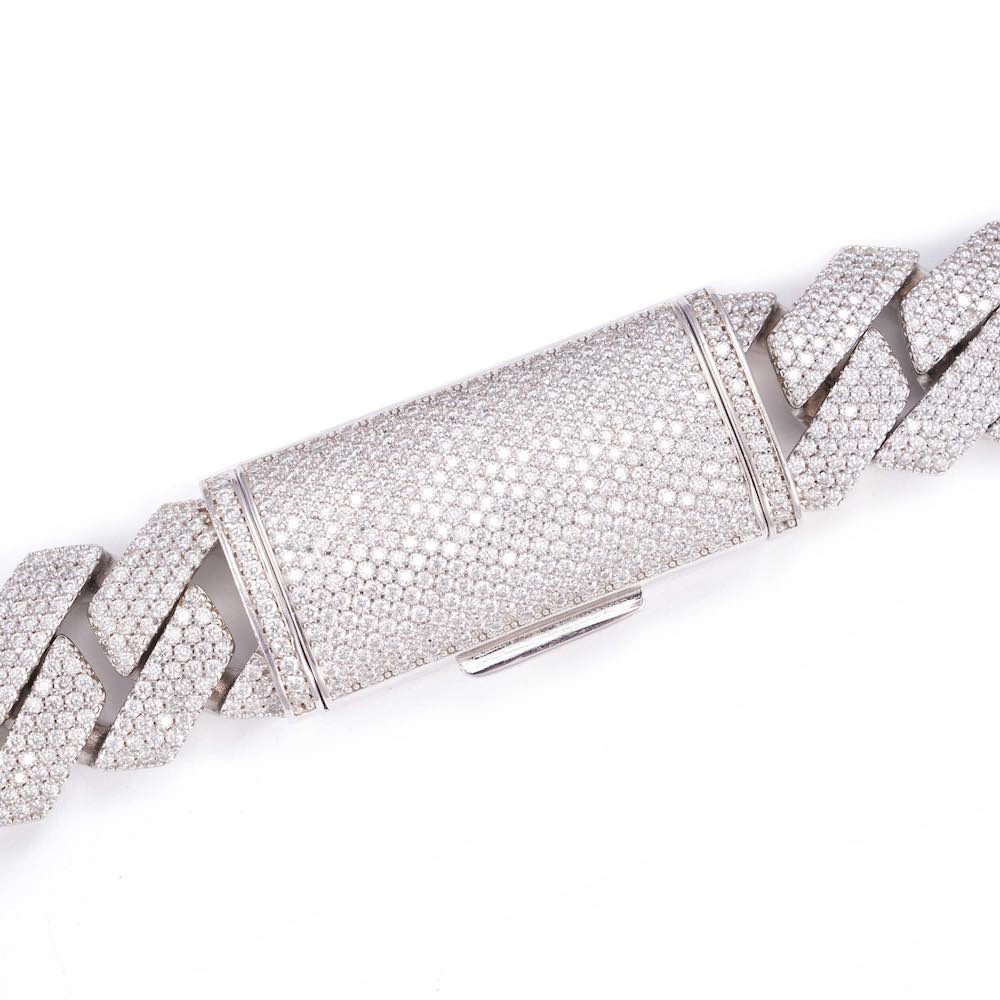 18MM 4-Row Diamond Cuban Chain 14K Solid Gold - Image 4