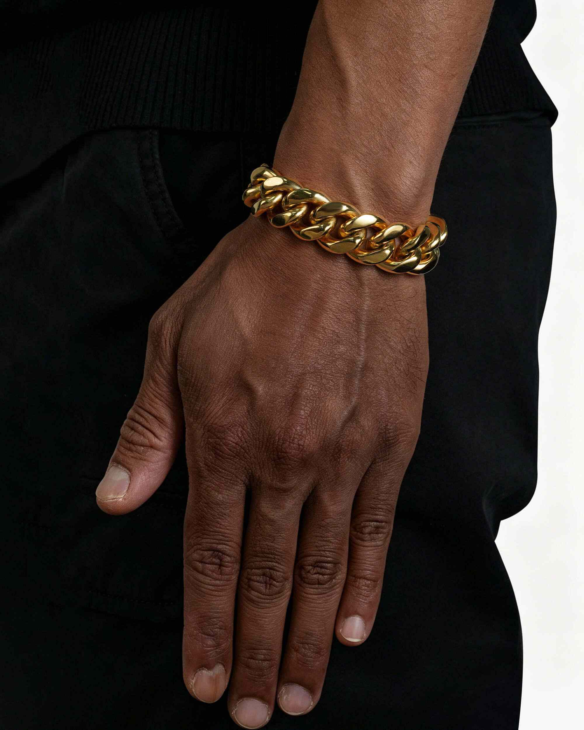 18MM Cuban Link Bracelet 14K Gold - Image 2