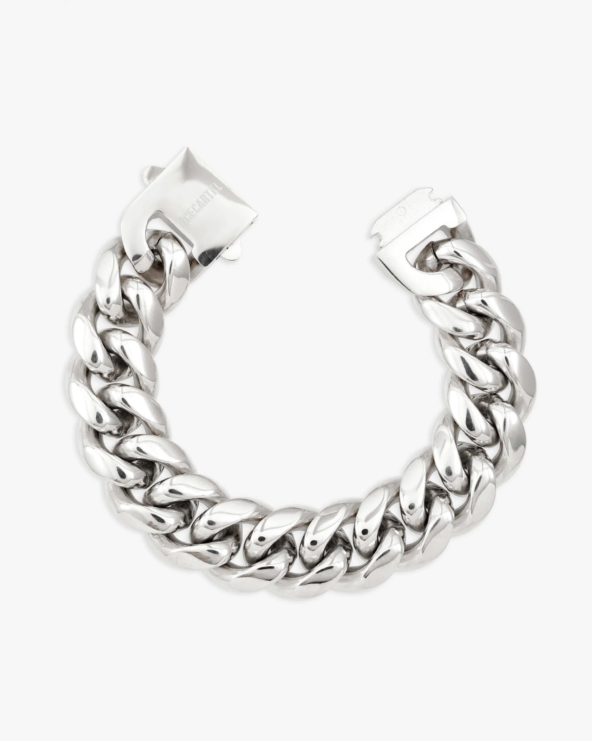 18MM Cuban Link Bracelet Silver - Image 3