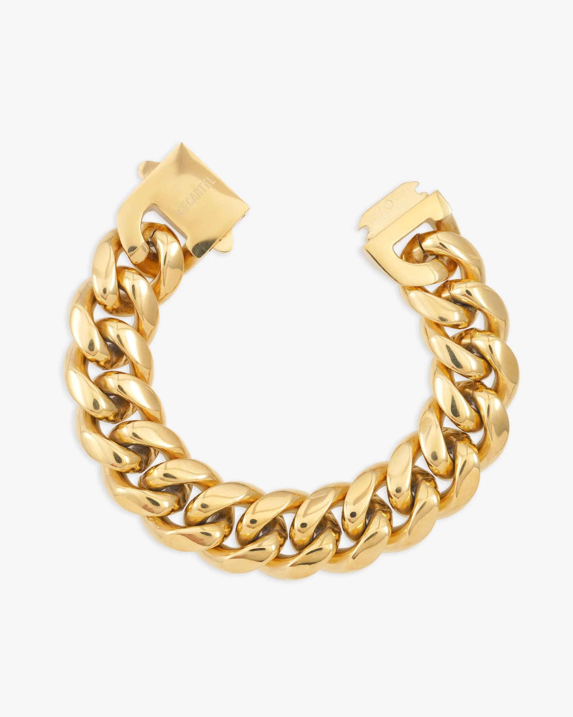 18MM Cuban Link Chain and Bracelet Bundle 14K Gold - Image 5
