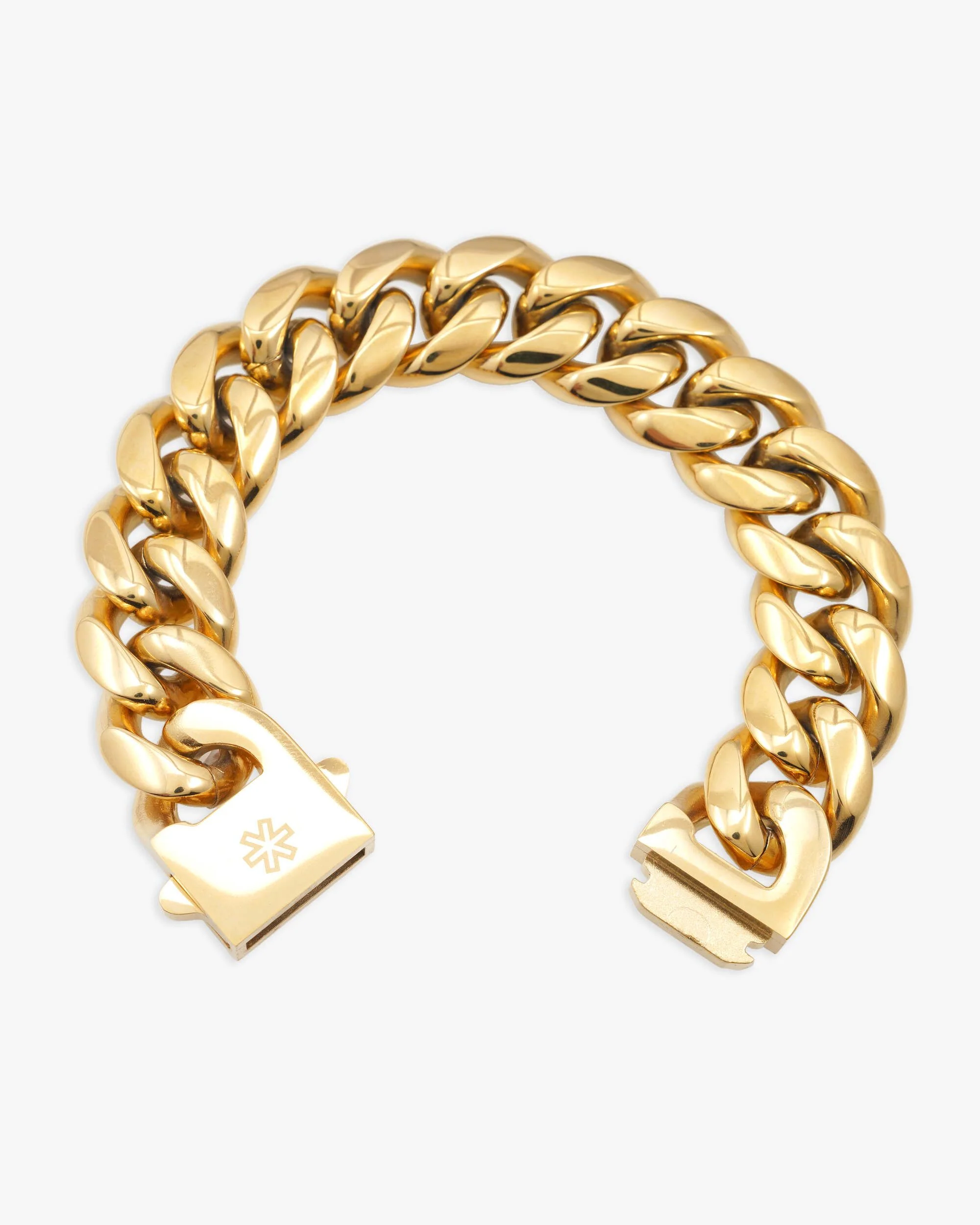 18MM Cuban Link Chain and Bracelet Bundle 14K Gold - Image 6