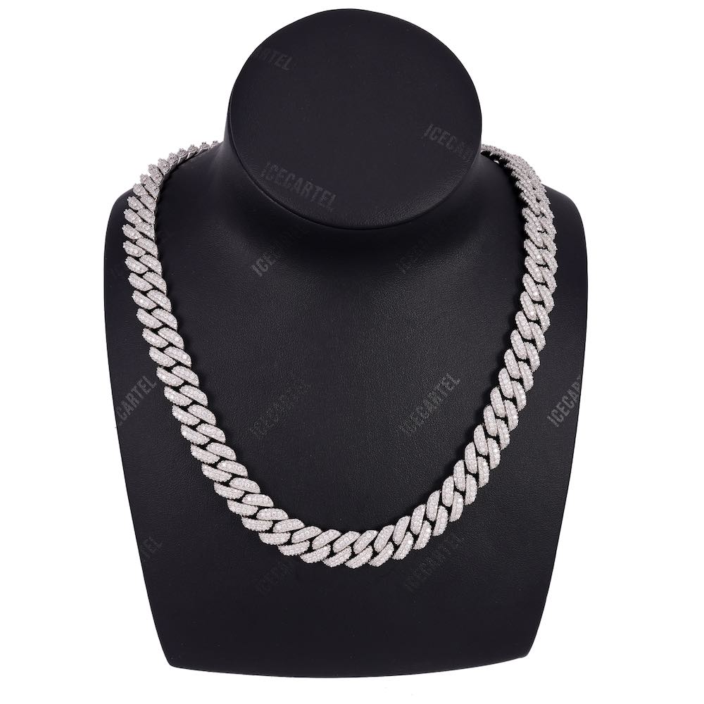 18MM Pointer Diamond Cuban Link Chain 14K Solid Gold - Image 2