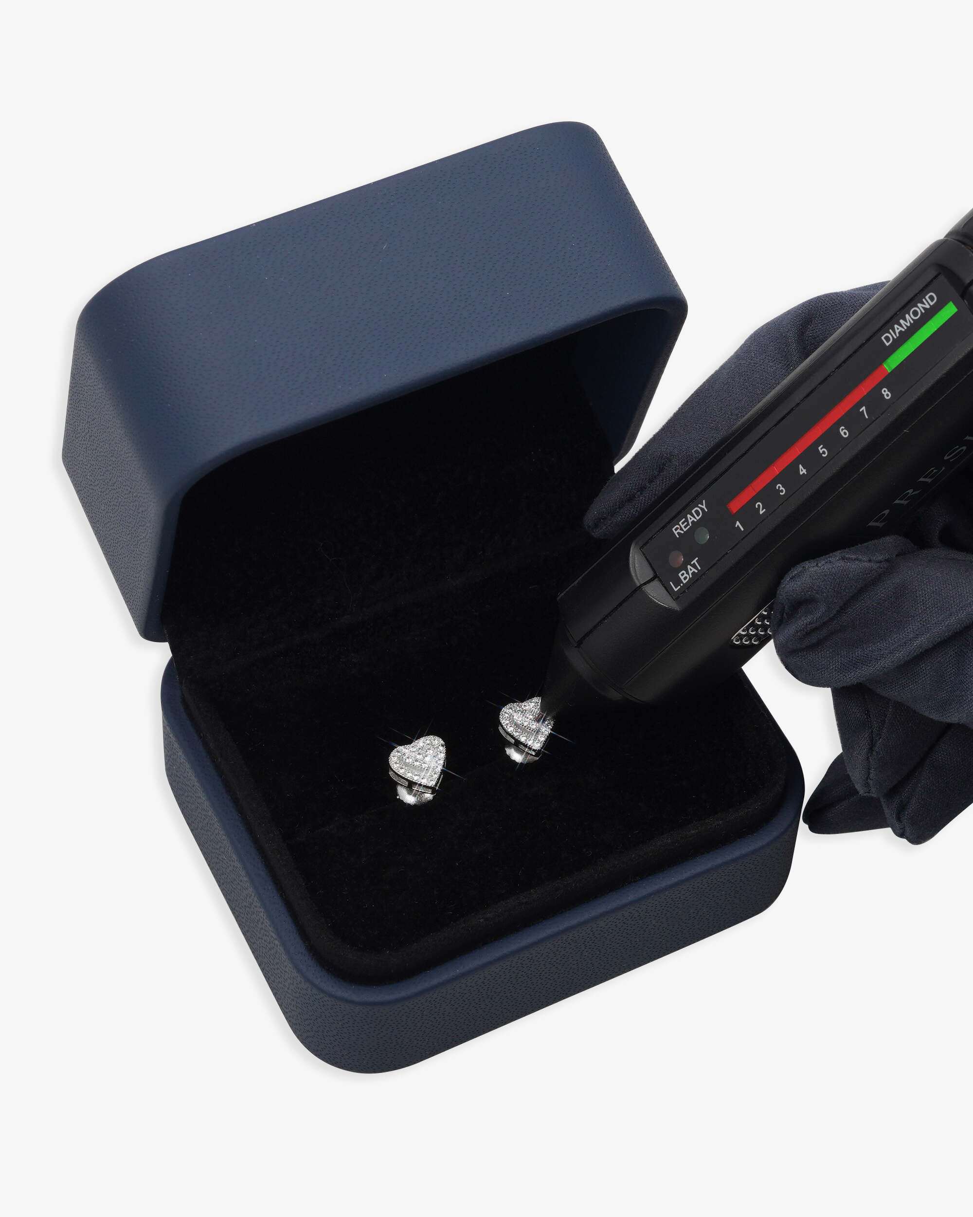 2 Layer Moissanite Heart Earrings 14K Gold - Image 3