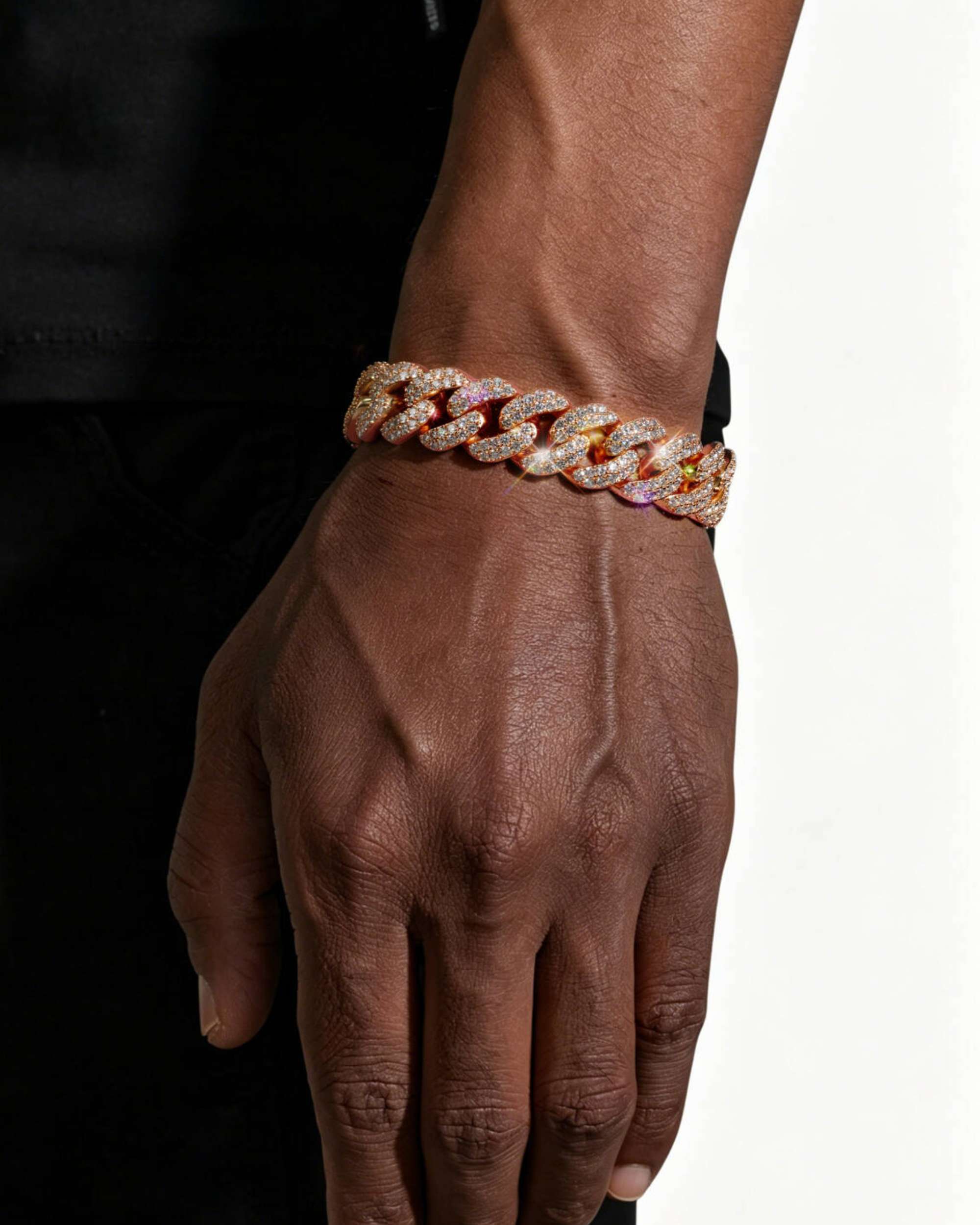 15MM Moissanite Miami Cuban Link Bracelet 14K Gold - Image 12