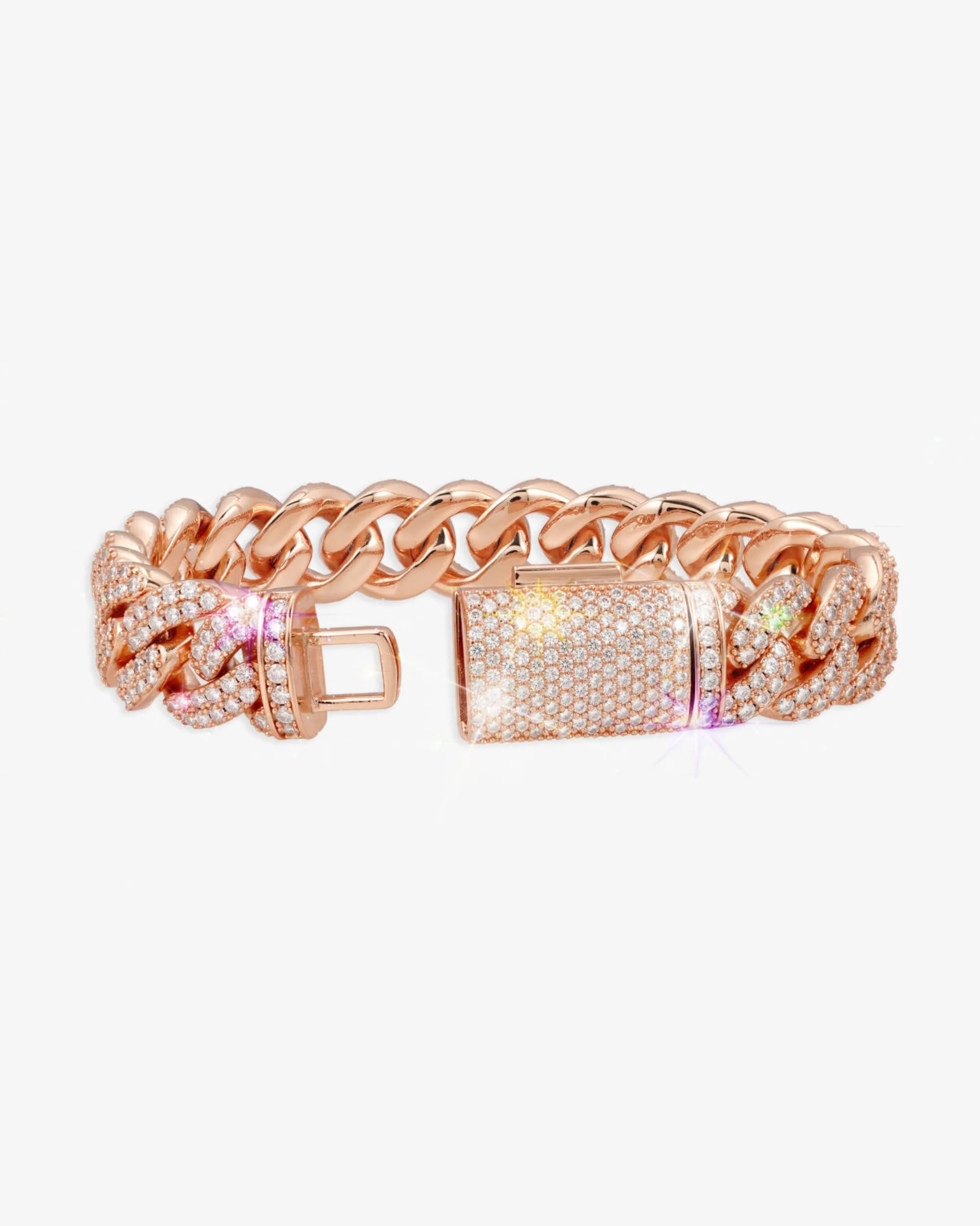 15MM Moissanite Miami Cuban Link Bracelet 14K Gold - Image 14