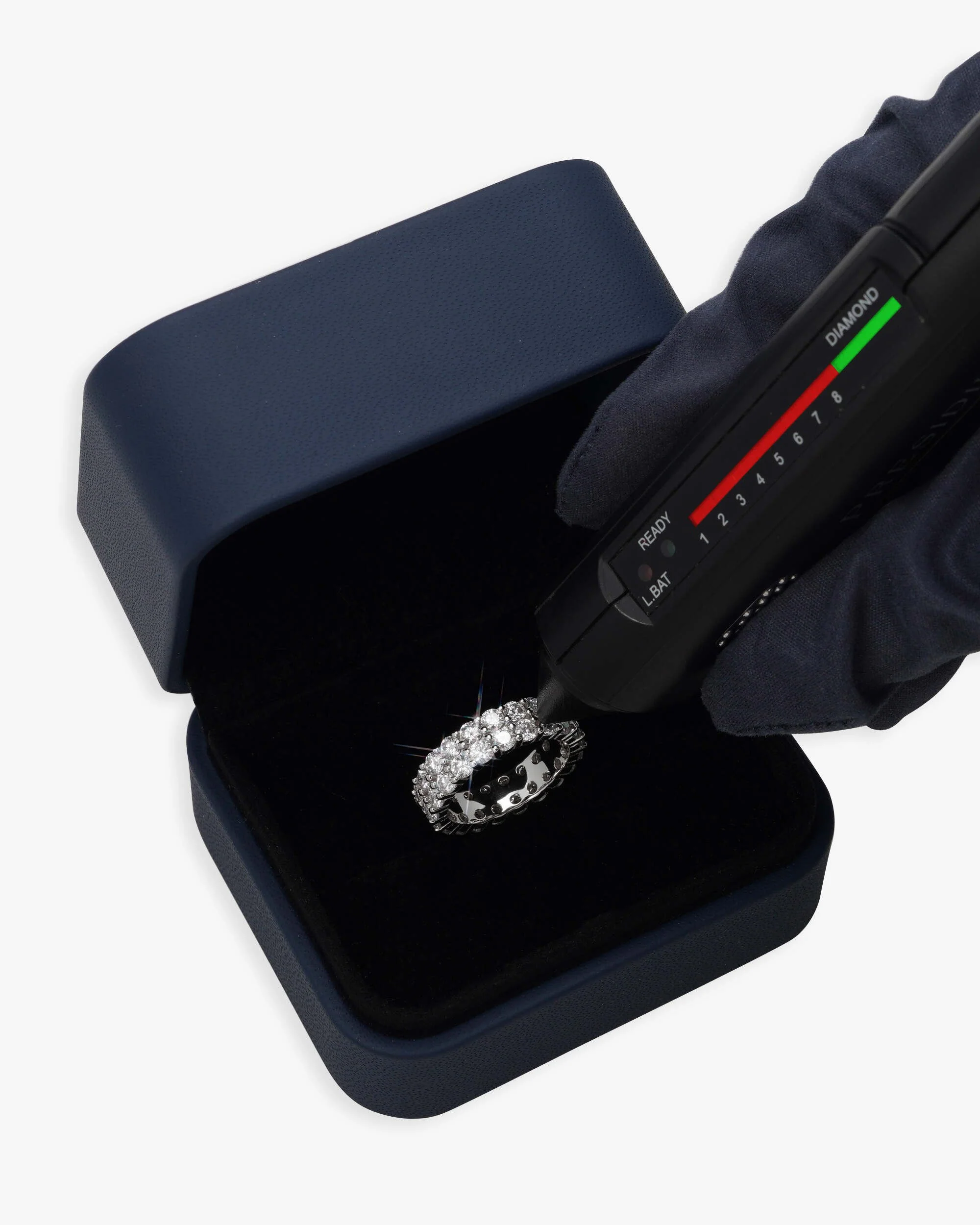 2-Row Moissanite Band Ring 14K Gold - Image 4