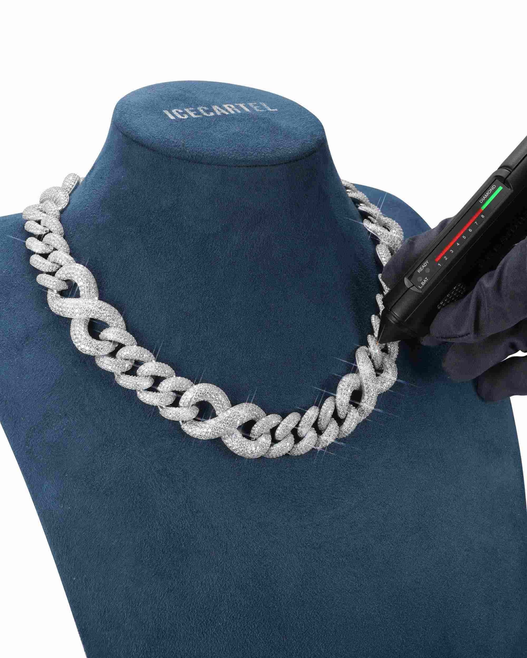 20MM Moissanite Infinity Link Chain 14K Gold - Image 7