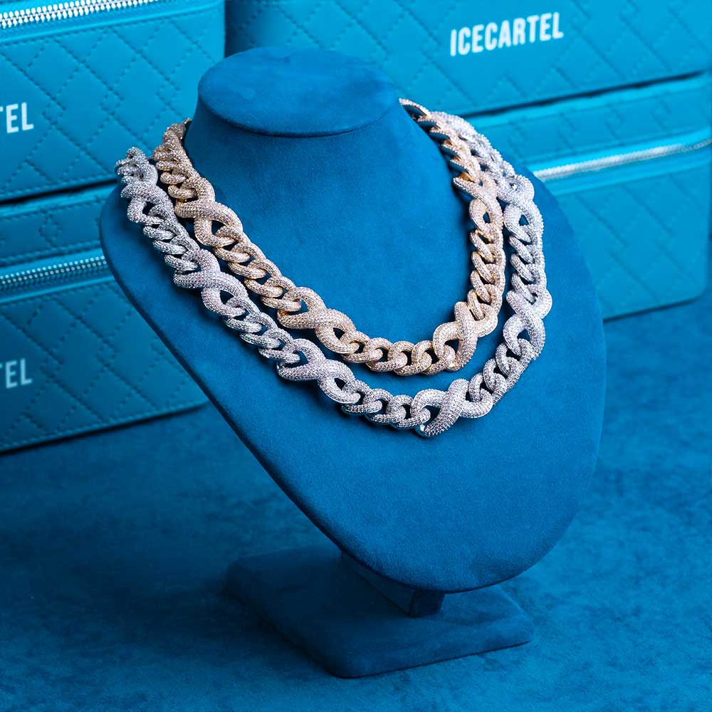 20MM Moissanite Infinity Link Chain 14K Gold - Image 9