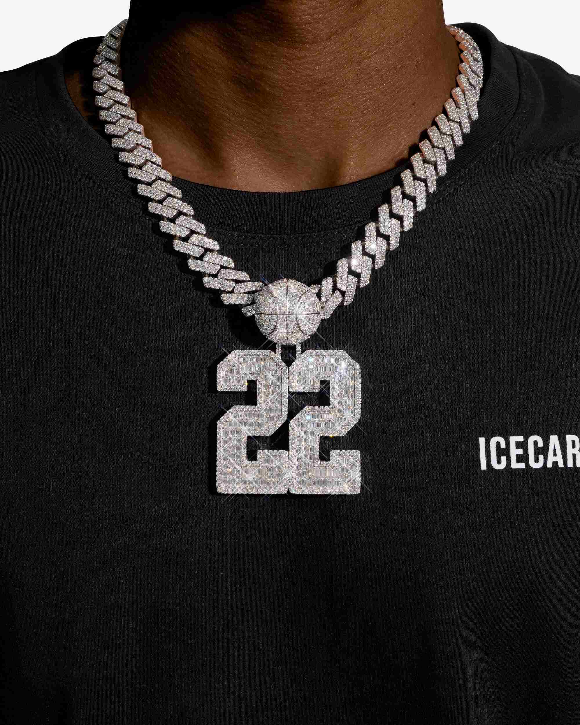 "22 BALLER" Custom Moissanite Pendant 14K Gold - Image 4
