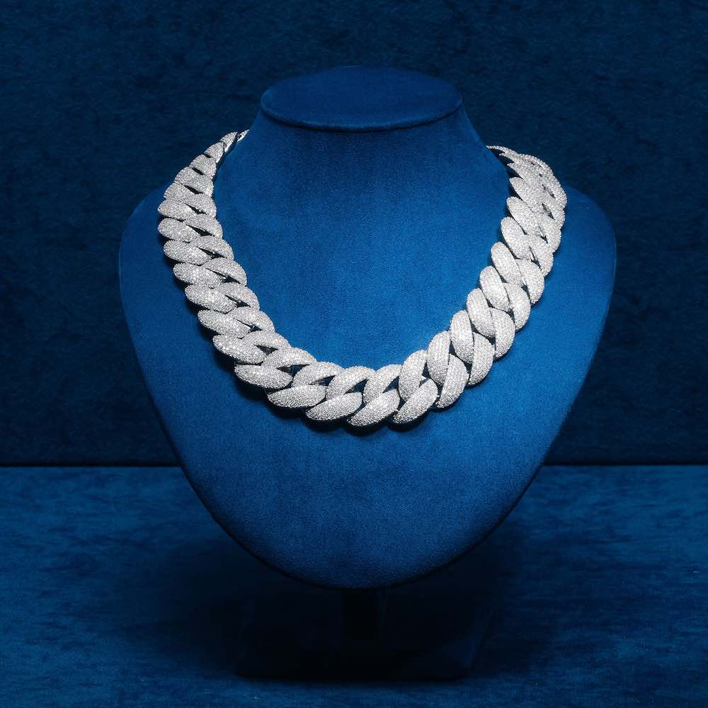 22MM Moissanite 6-Row Miami Cuban Link Chain 14K Gold - Image 10