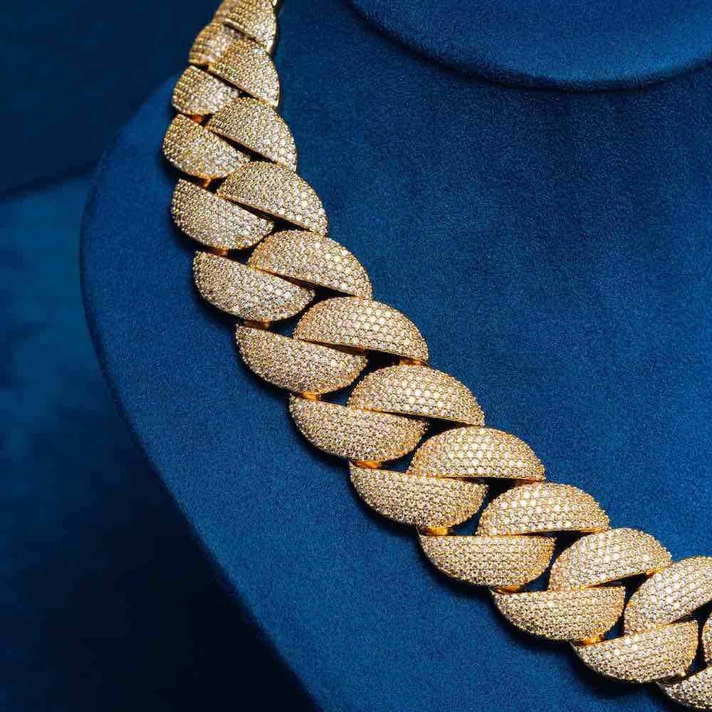 22MM Moissanite 6-Row Miami Cuban Link Chain 14K Gold - Image 11