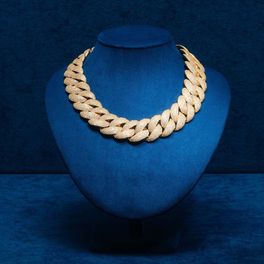 22MM Moissanite 6-Row Miami Cuban Link Chain 14K Gold - Image 12
