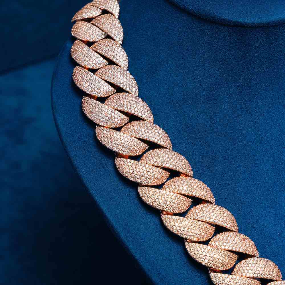 22MM Moissanite 6-Row Miami Cuban Link Chain 14K Gold - Image 14