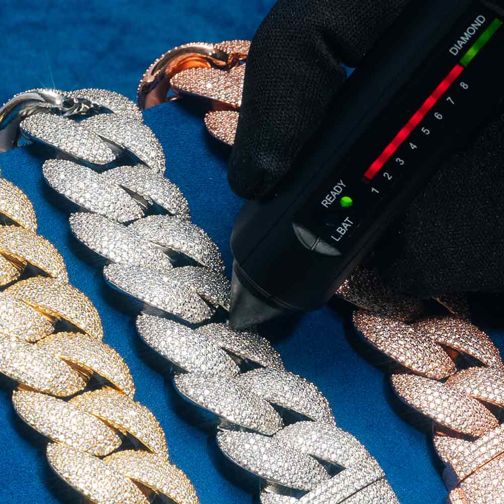 22MM Moissanite 6-Row Miami Cuban Link Chain 14K Gold - Image 3