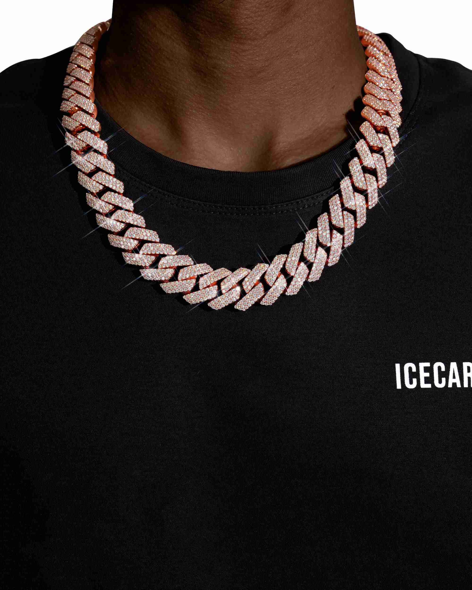 3 Row 20MM Prong Moissanite Cuban Link Chain 14K Gold - Image 11