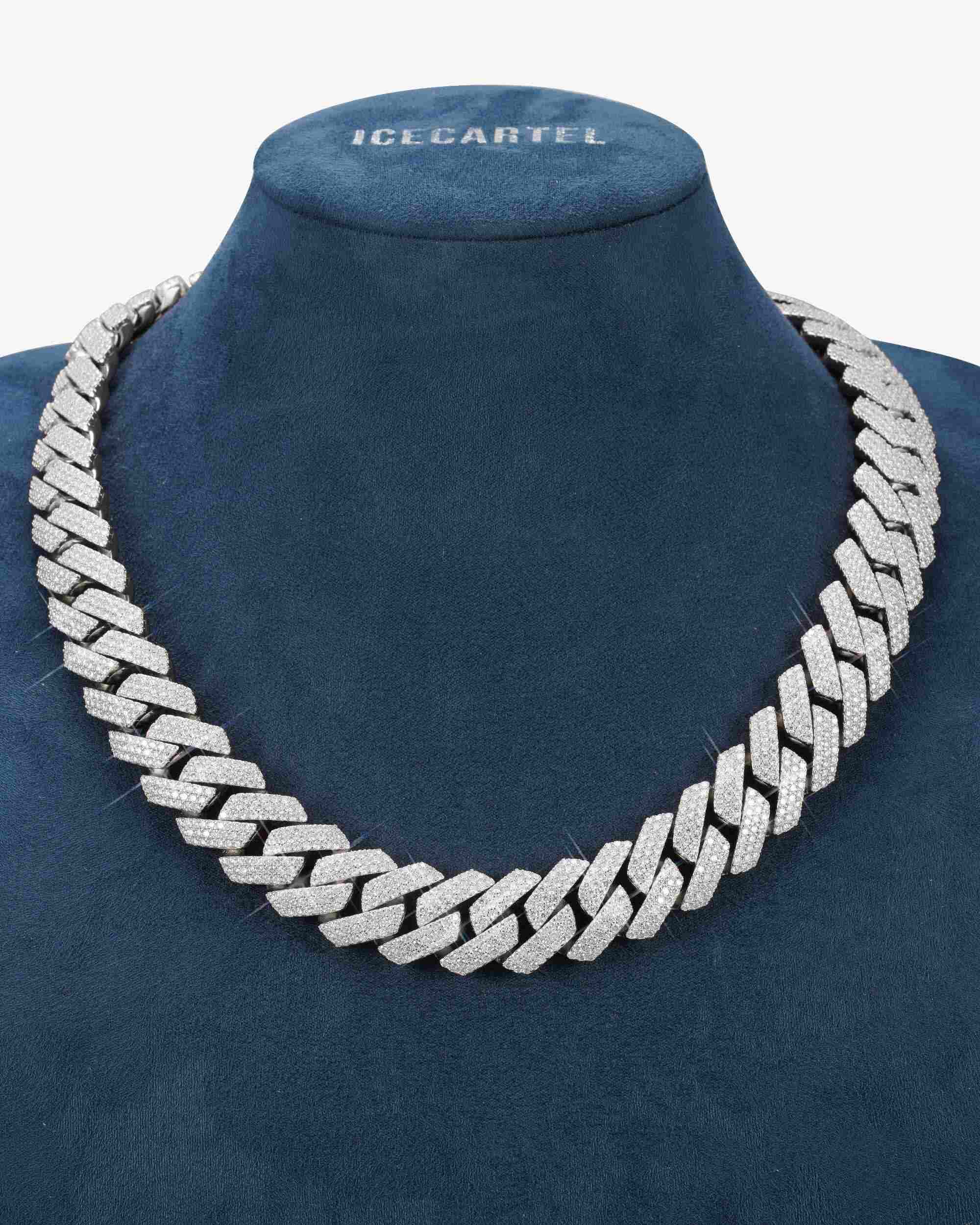 3 Row 20MM Prong Moissanite Cuban Link Chain 14K Gold - Image 20