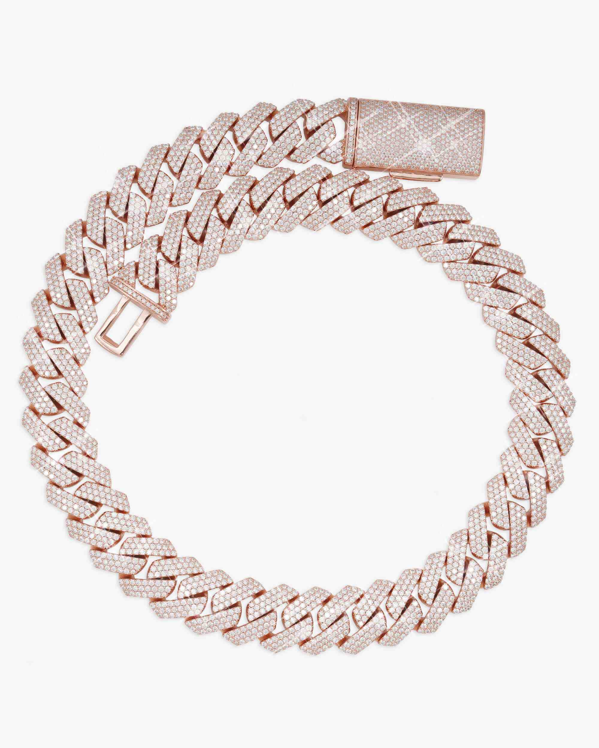 3 Row 20MM Prong Moissanite Cuban Link Chain 14K Gold - Image 7