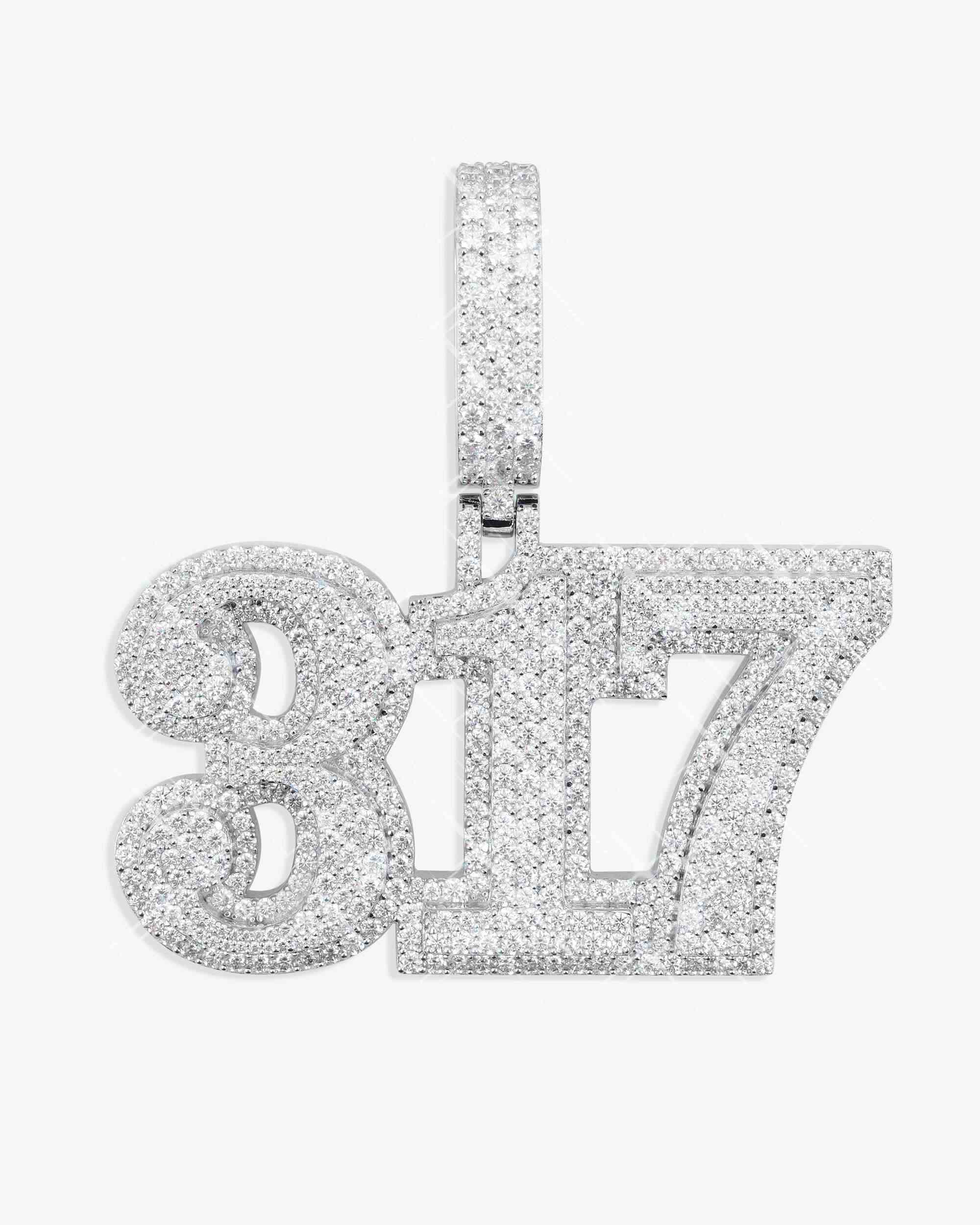 "317" Custom Moissanite Name Pendant 14K Gold