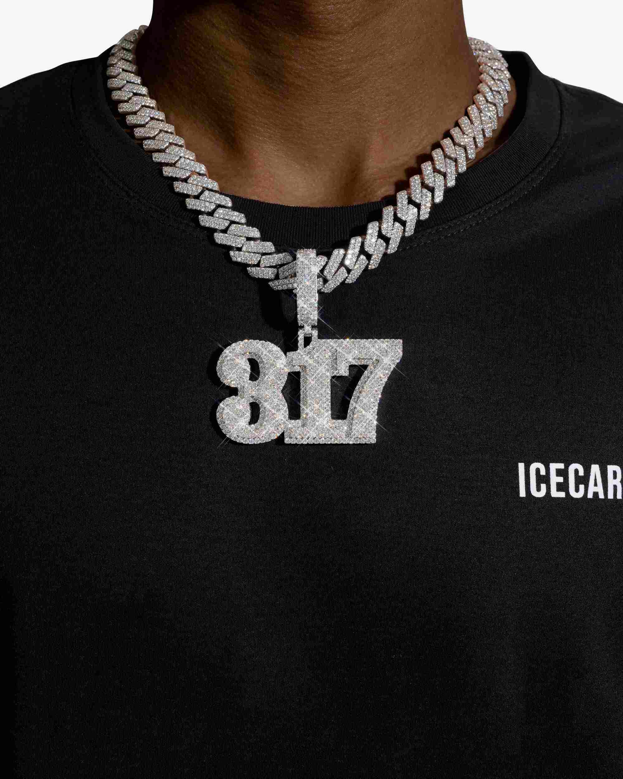 "317" Custom Moissanite Name Pendant 14K Gold - Image 2