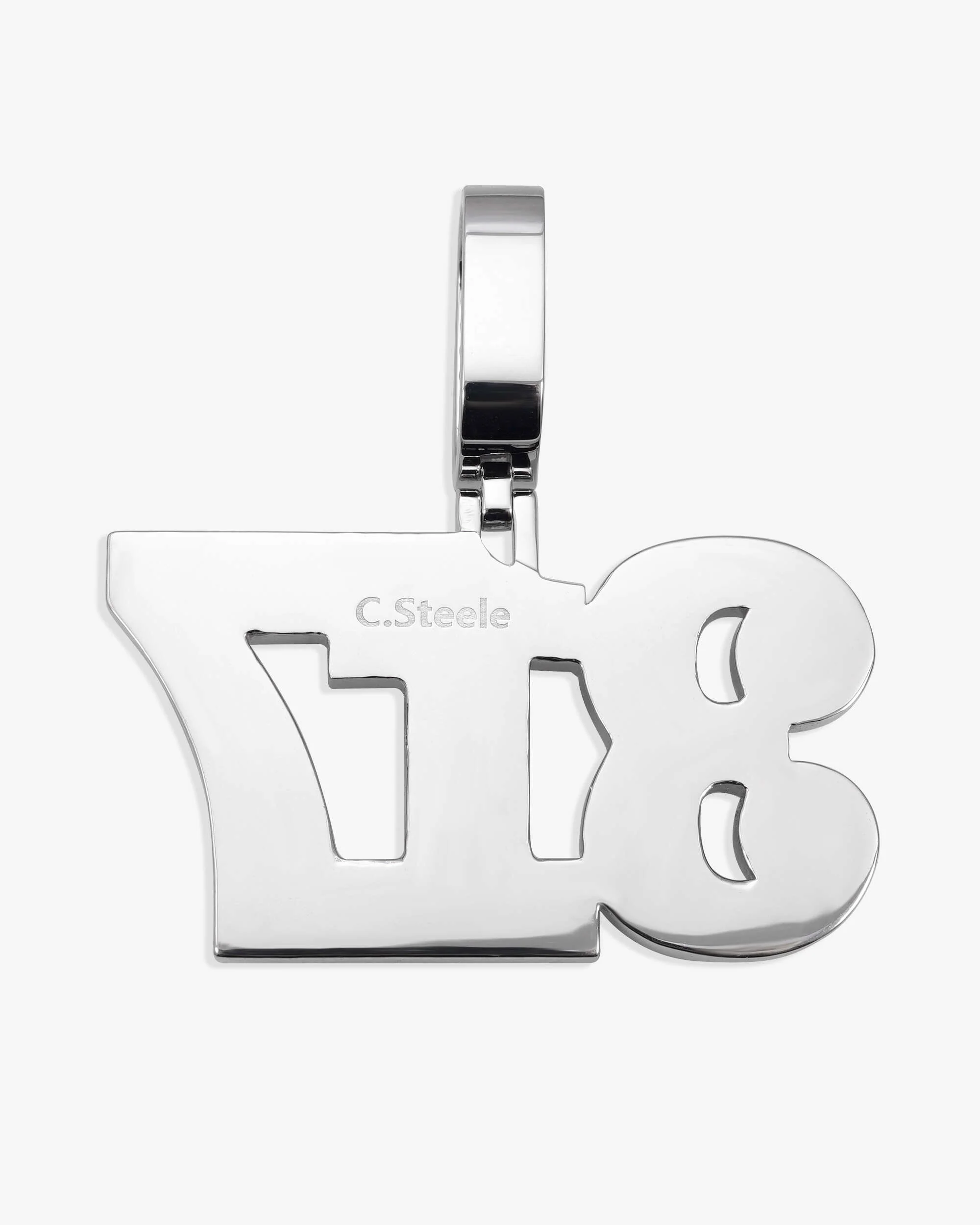 "317" Custom Moissanite Name Pendant 14K Gold - Image 3