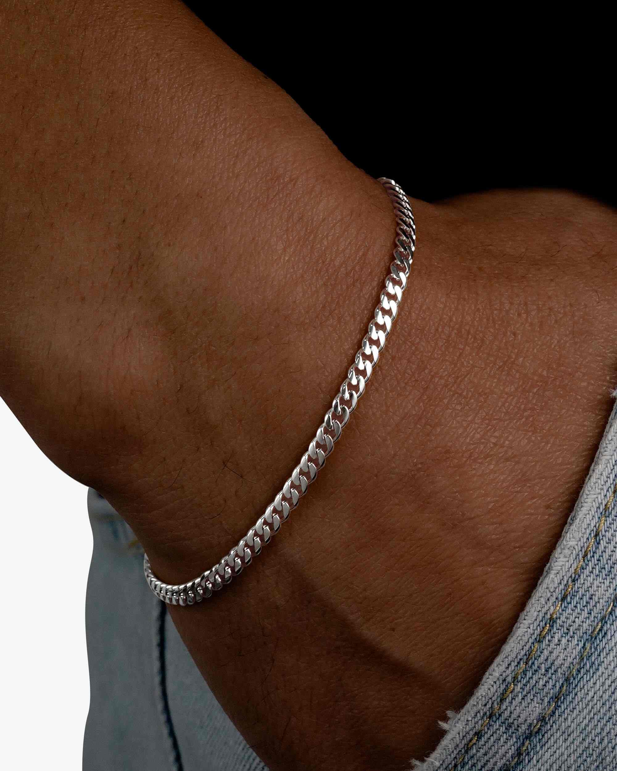 3MM Cuban Link Bracelet Silver - Image 2