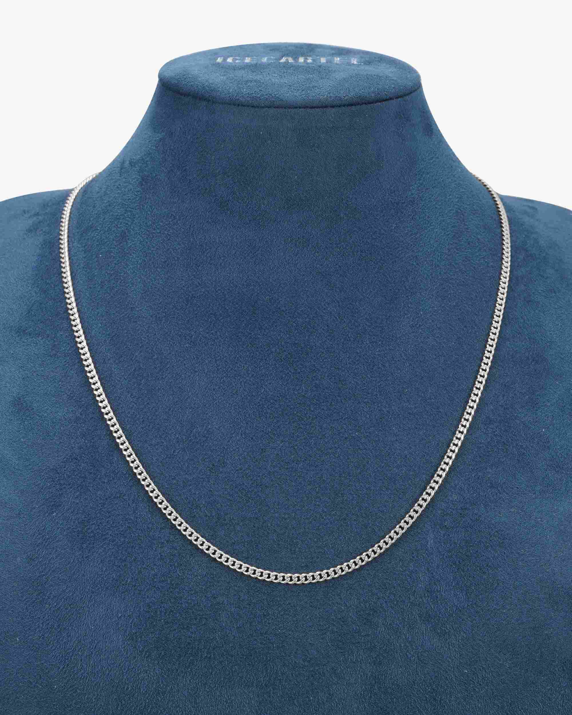 3MM Cuban Link Chain and Bracelet Bundle Silver - Image 5