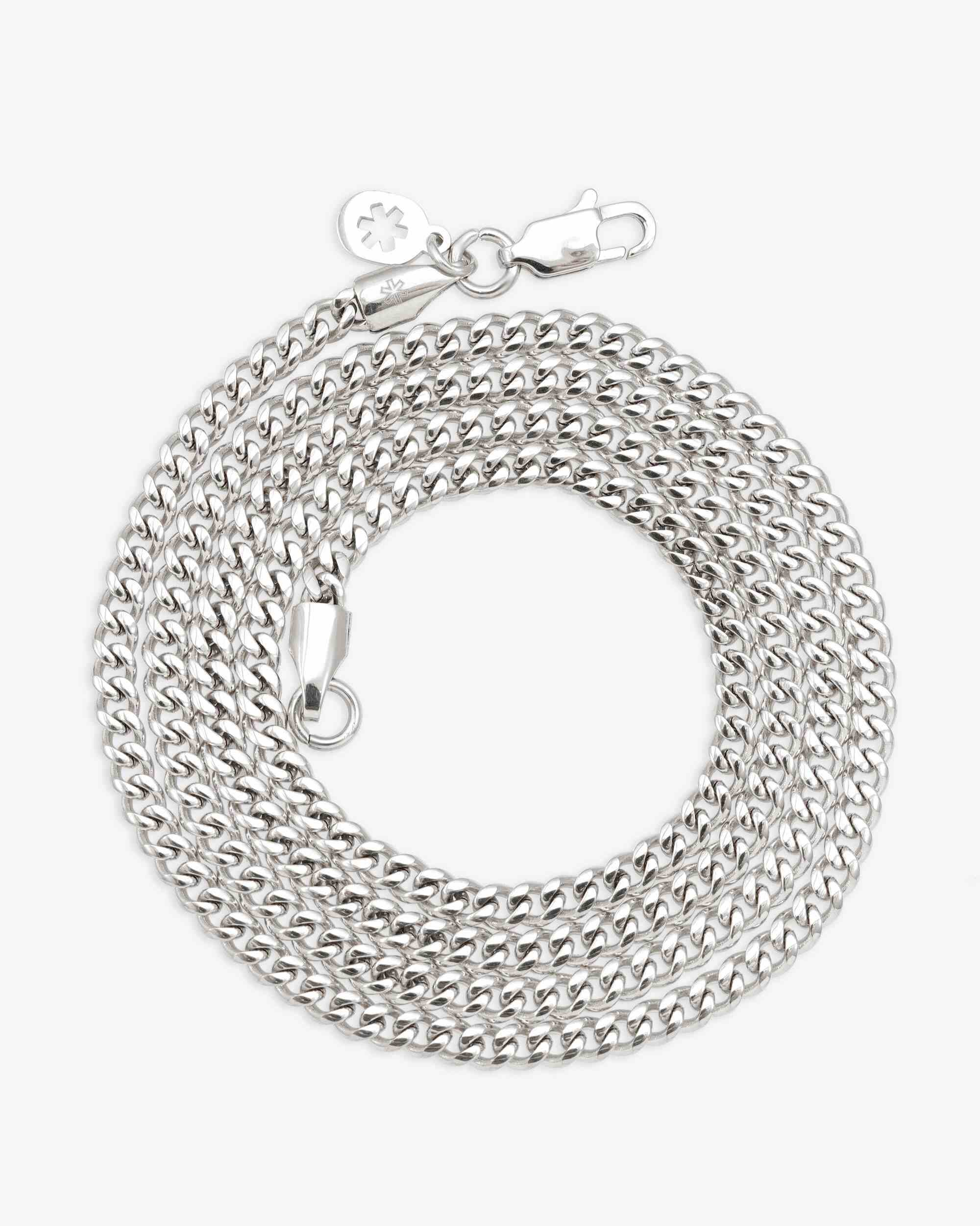 3MM Cuban Link Chain and Bracelet Bundle Silver - Image 6