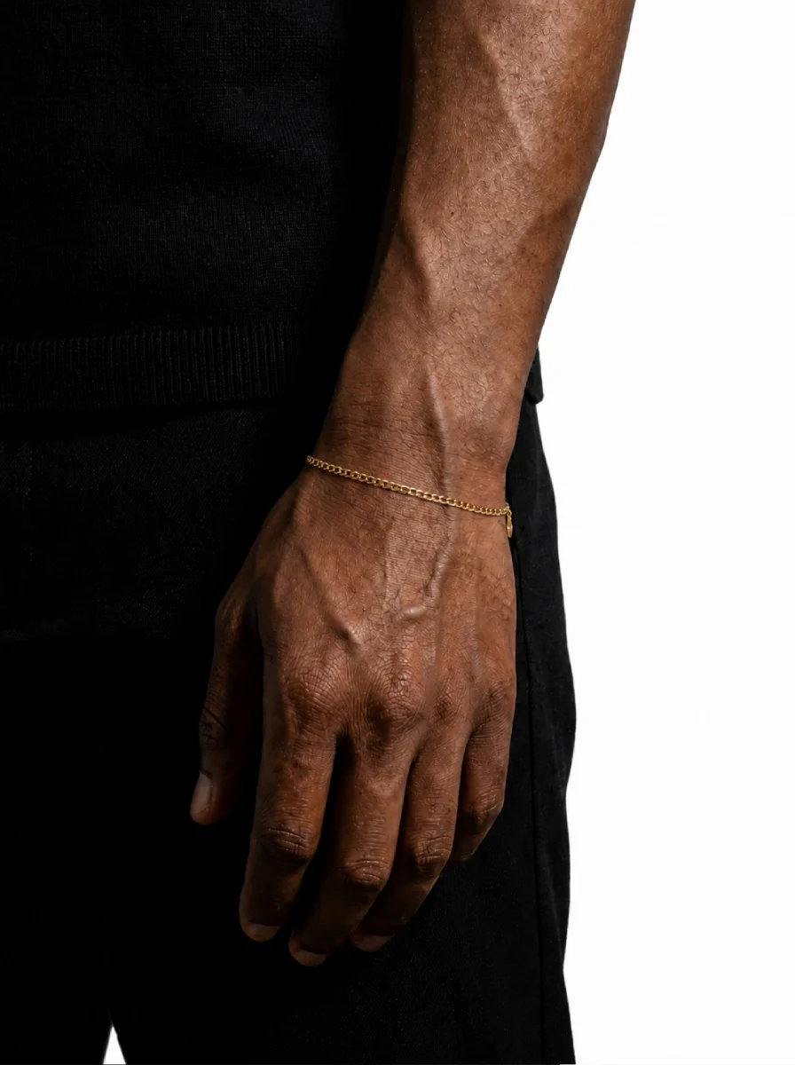 3MM Figaro Bracelet 14K Gold - Image 2