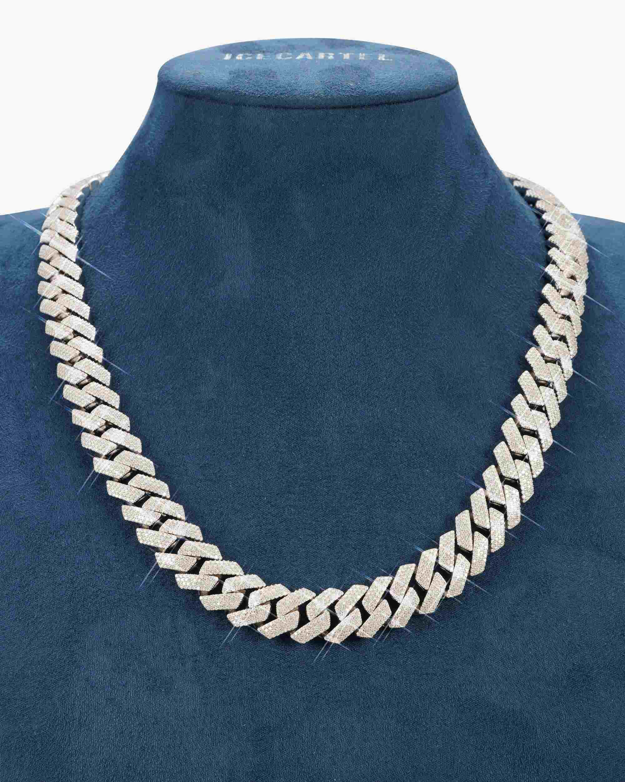 4-Row 15MM Moissanite Cuban Link Chain 14K Gold - Image 3
