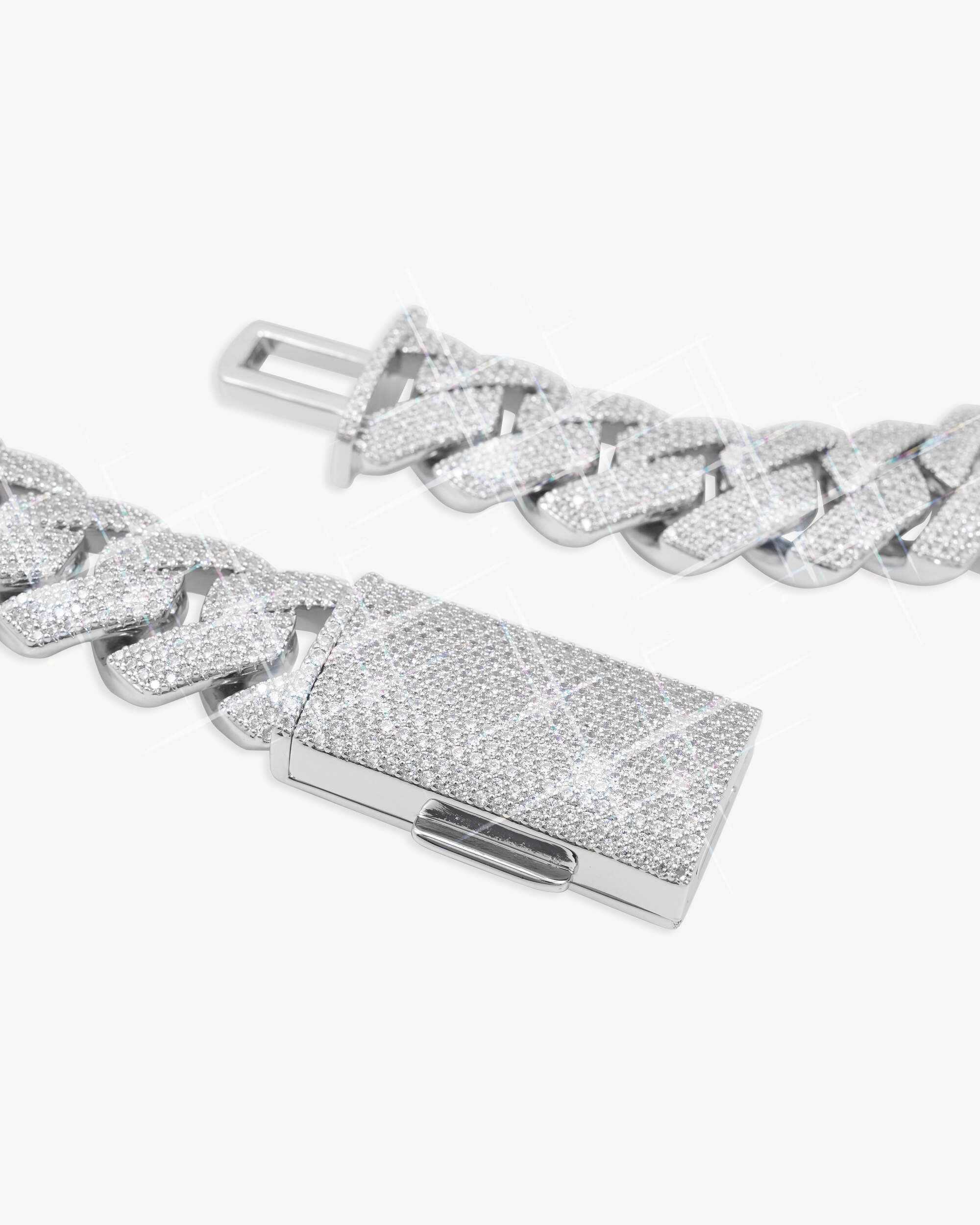 4 Row 20MM Moissanite Cuban Link Chain 14K Gold - Image 5