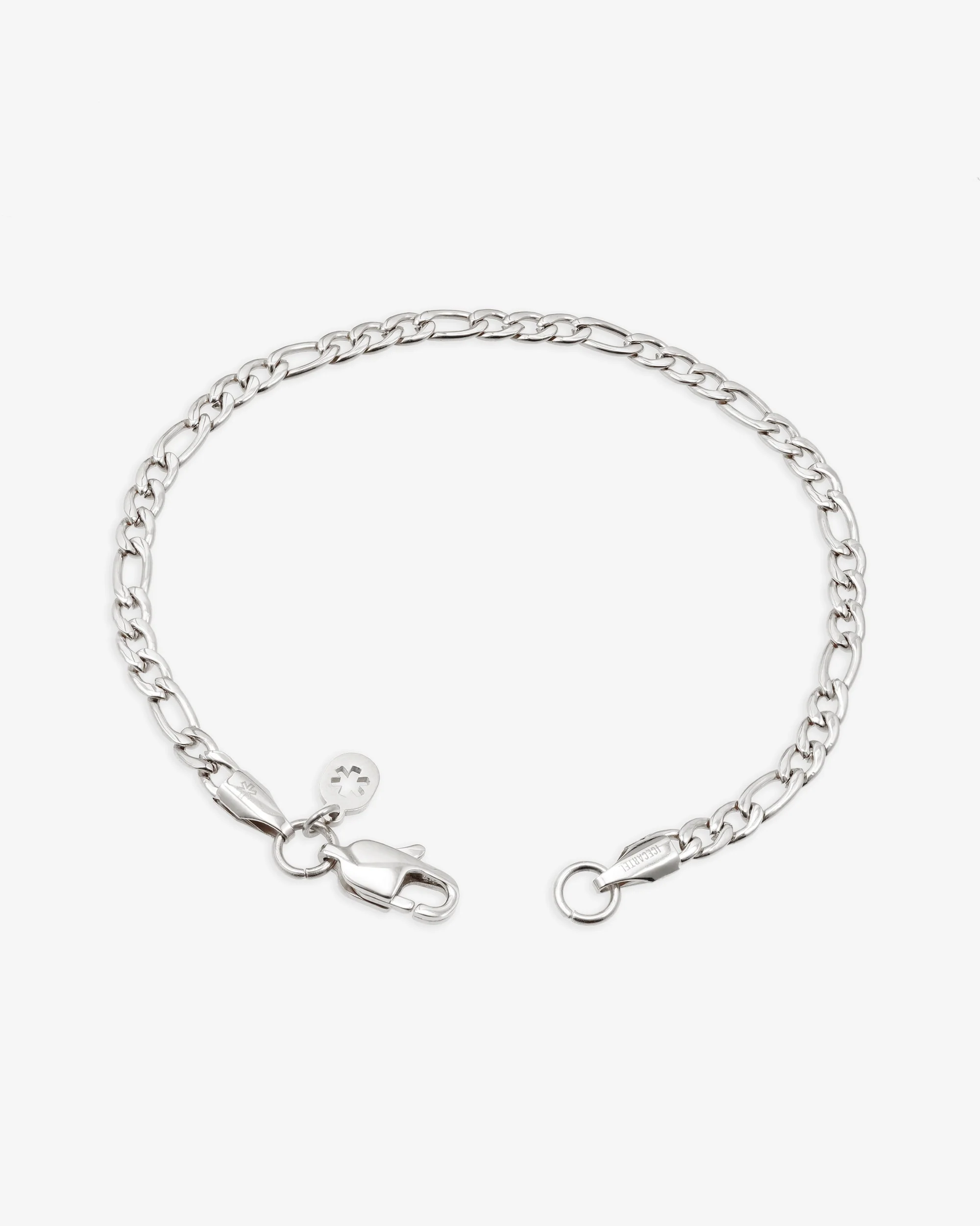 4MM Figaro Bracelet Silver - Image 3