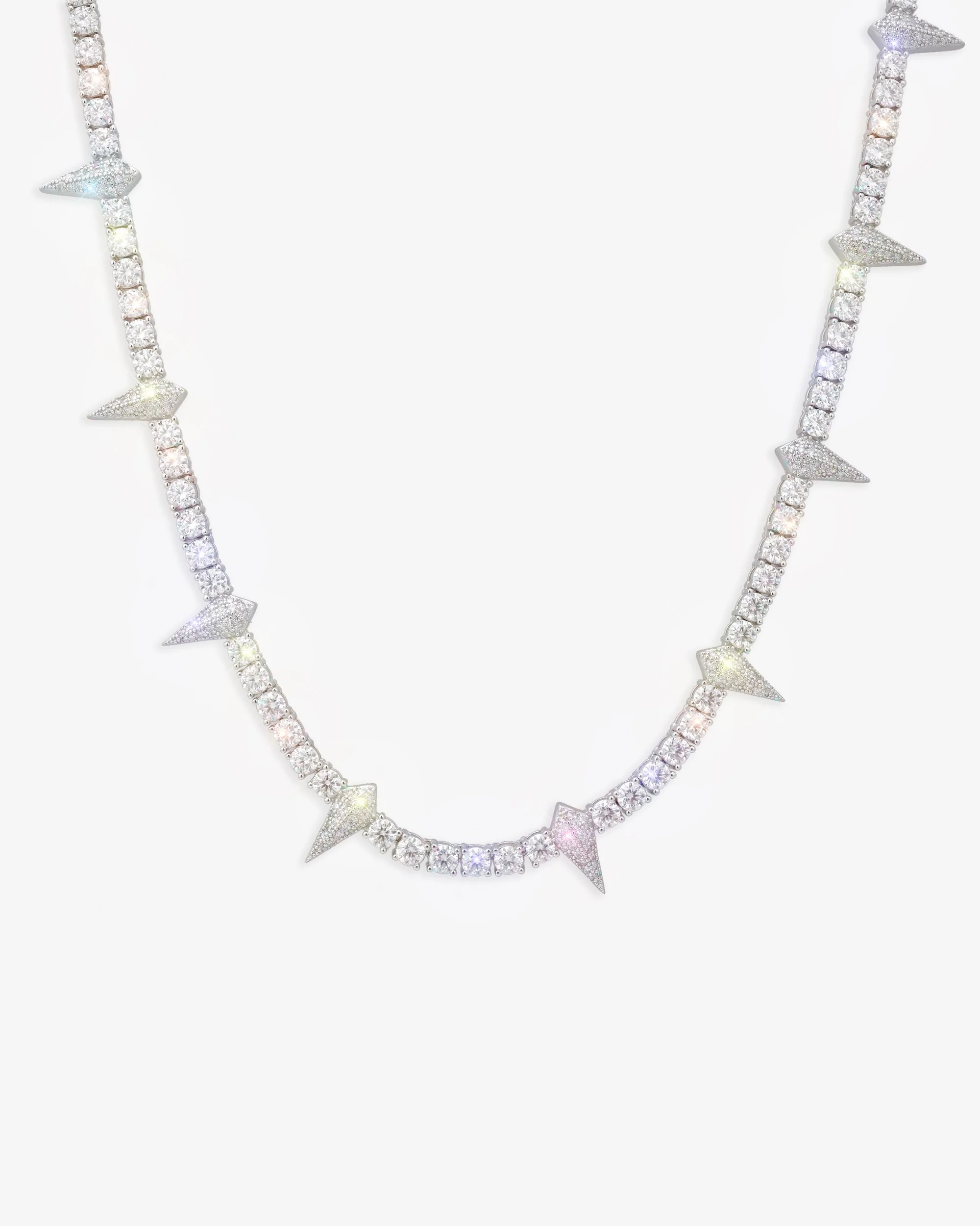 4MM Moissanite Spiked Tennis Chain 14K Gold