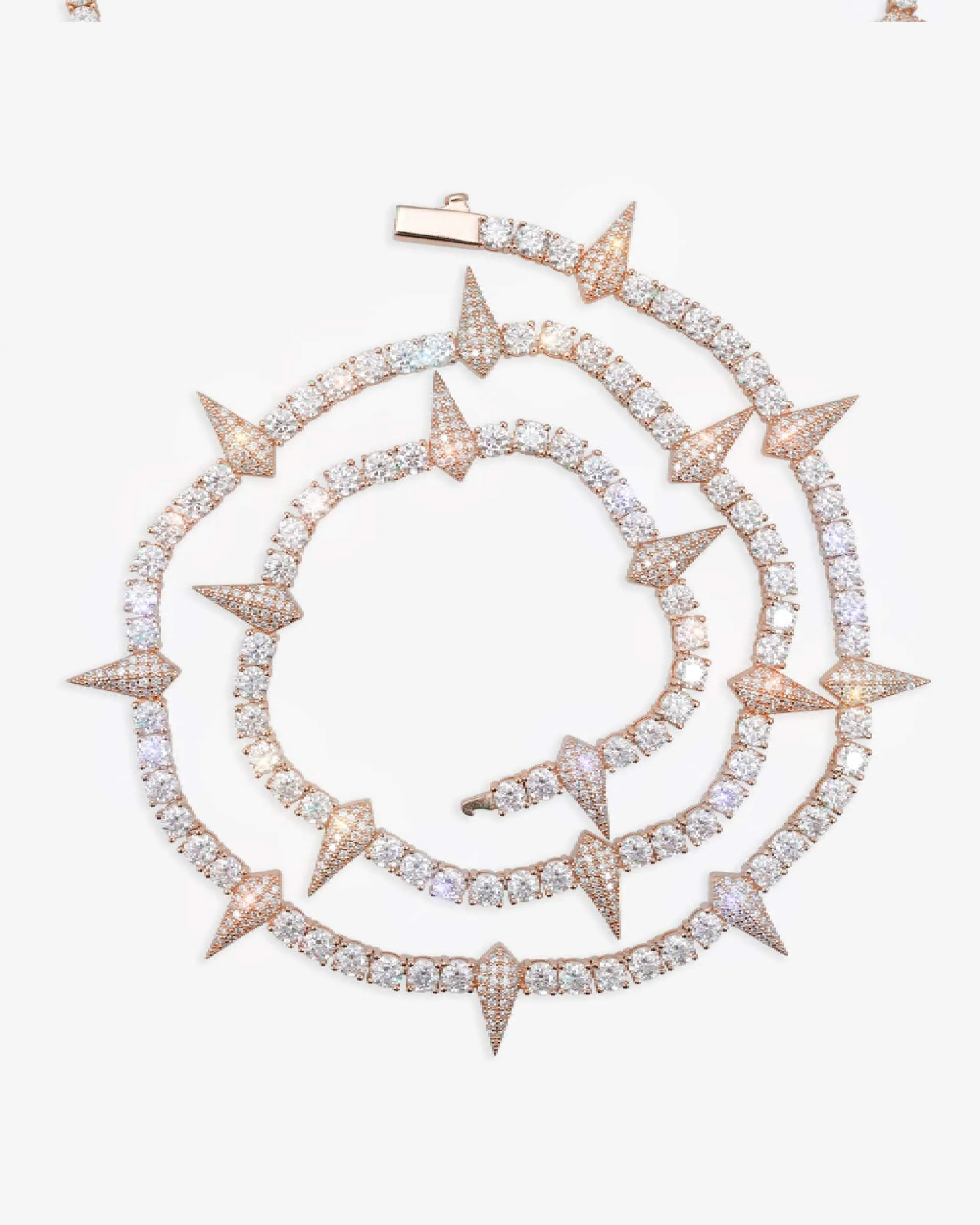 4MM Moissanite Spiked Tennis Chain 14K Gold - Image 10