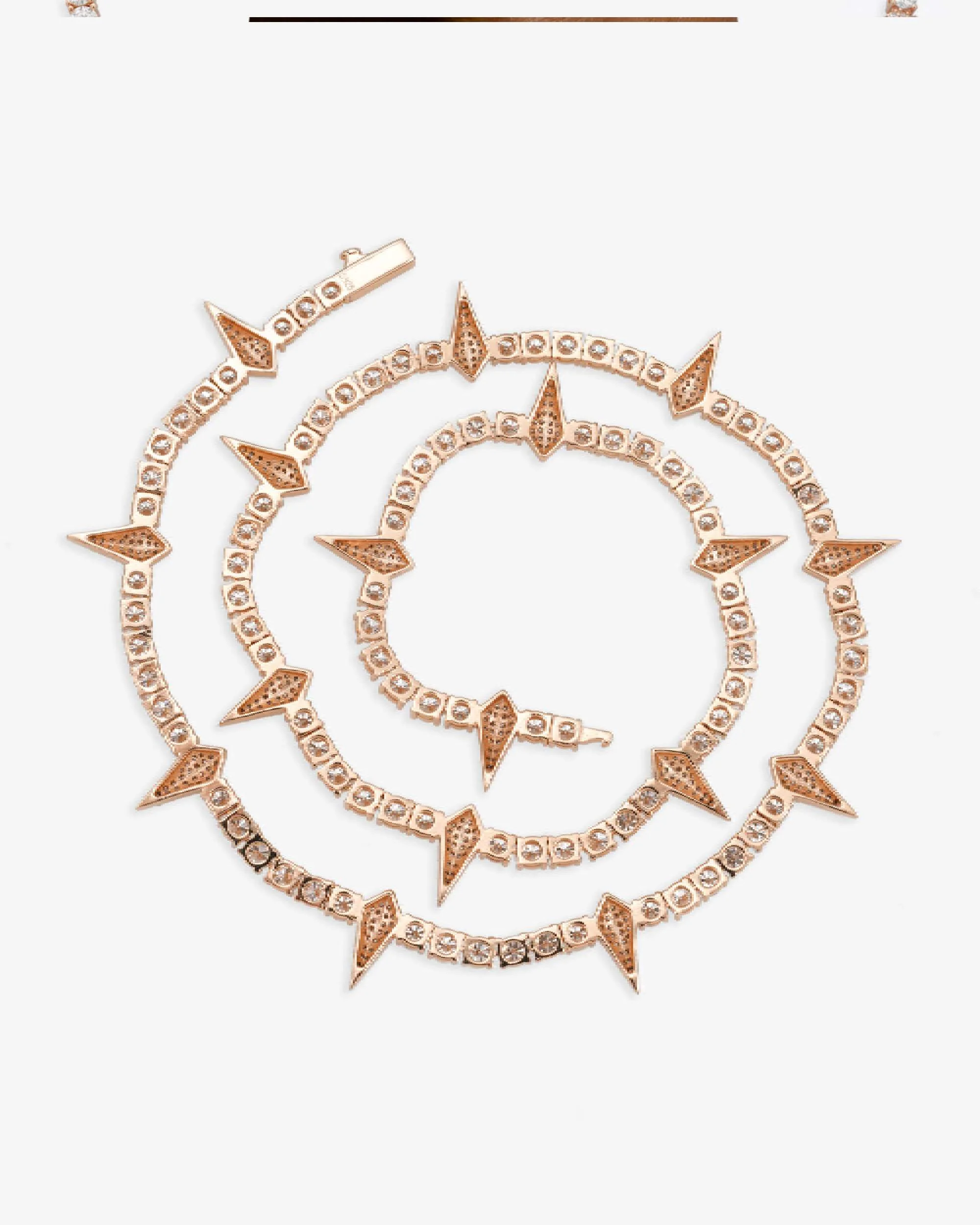 4MM Moissanite Spiked Tennis Chain 14K Gold - Image 13