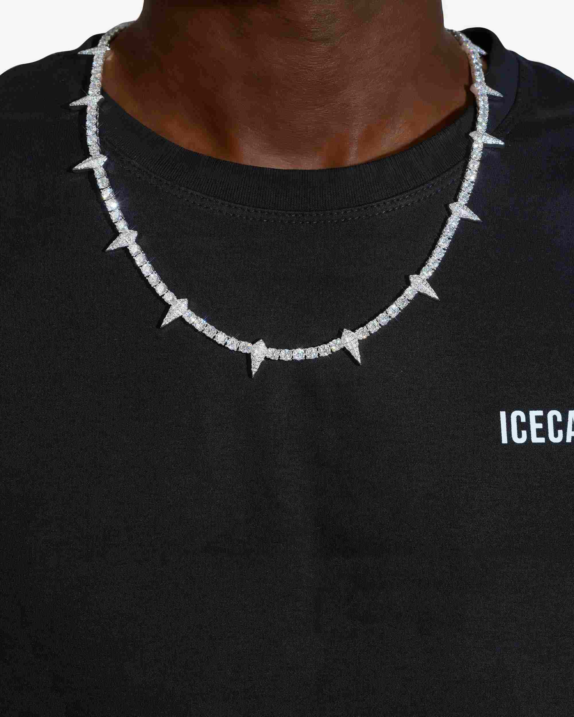 4MM Moissanite Spiked Tennis Chain 14K Gold - Image 2