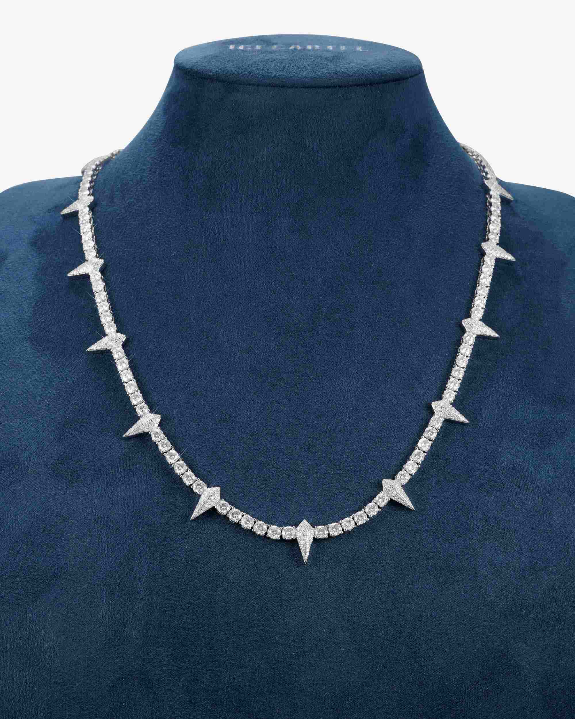4MM Moissanite Spiked Tennis Chain 14K Gold - Image 3