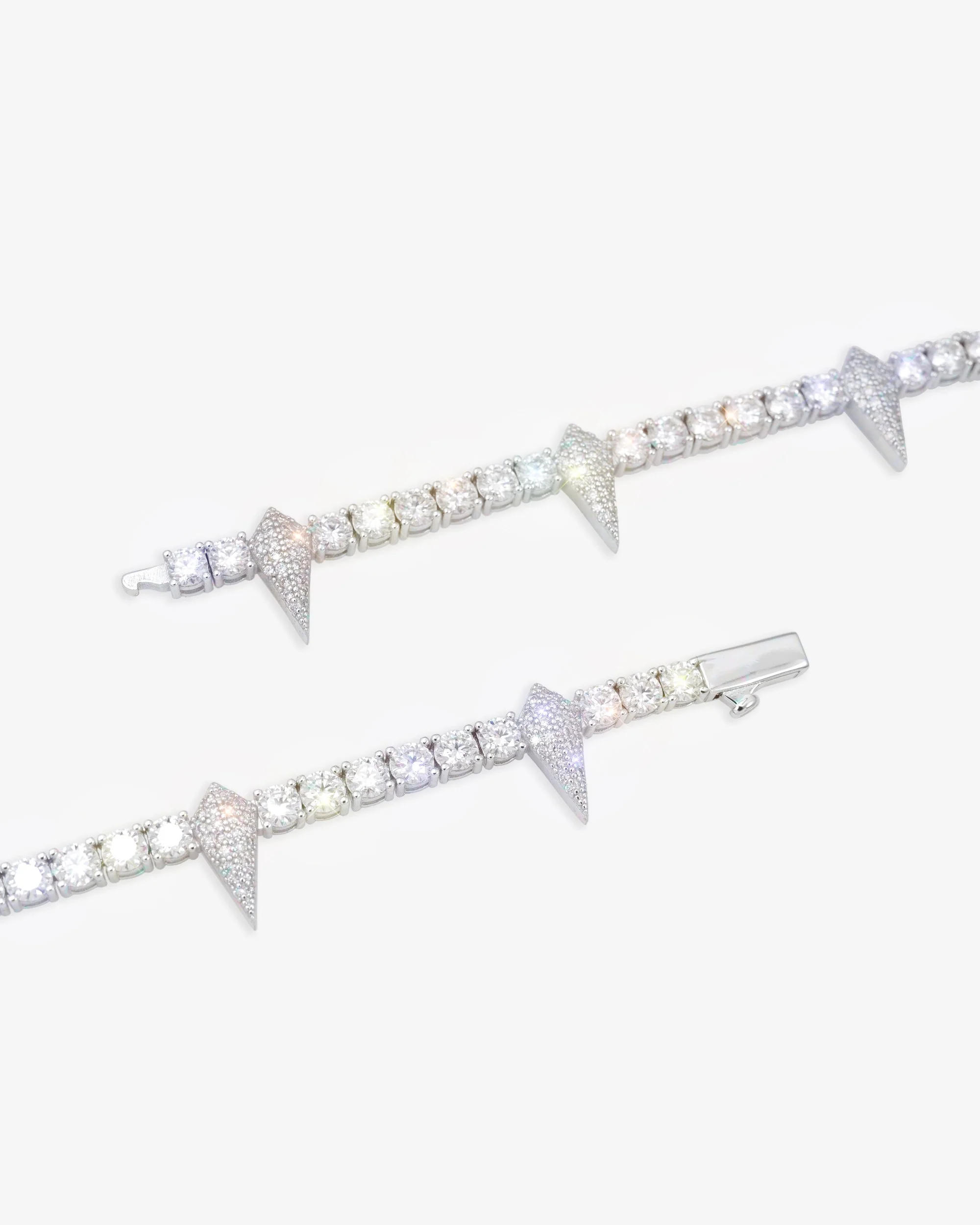 4MM Moissanite Spiked Tennis Chain 14K Gold - Image 4